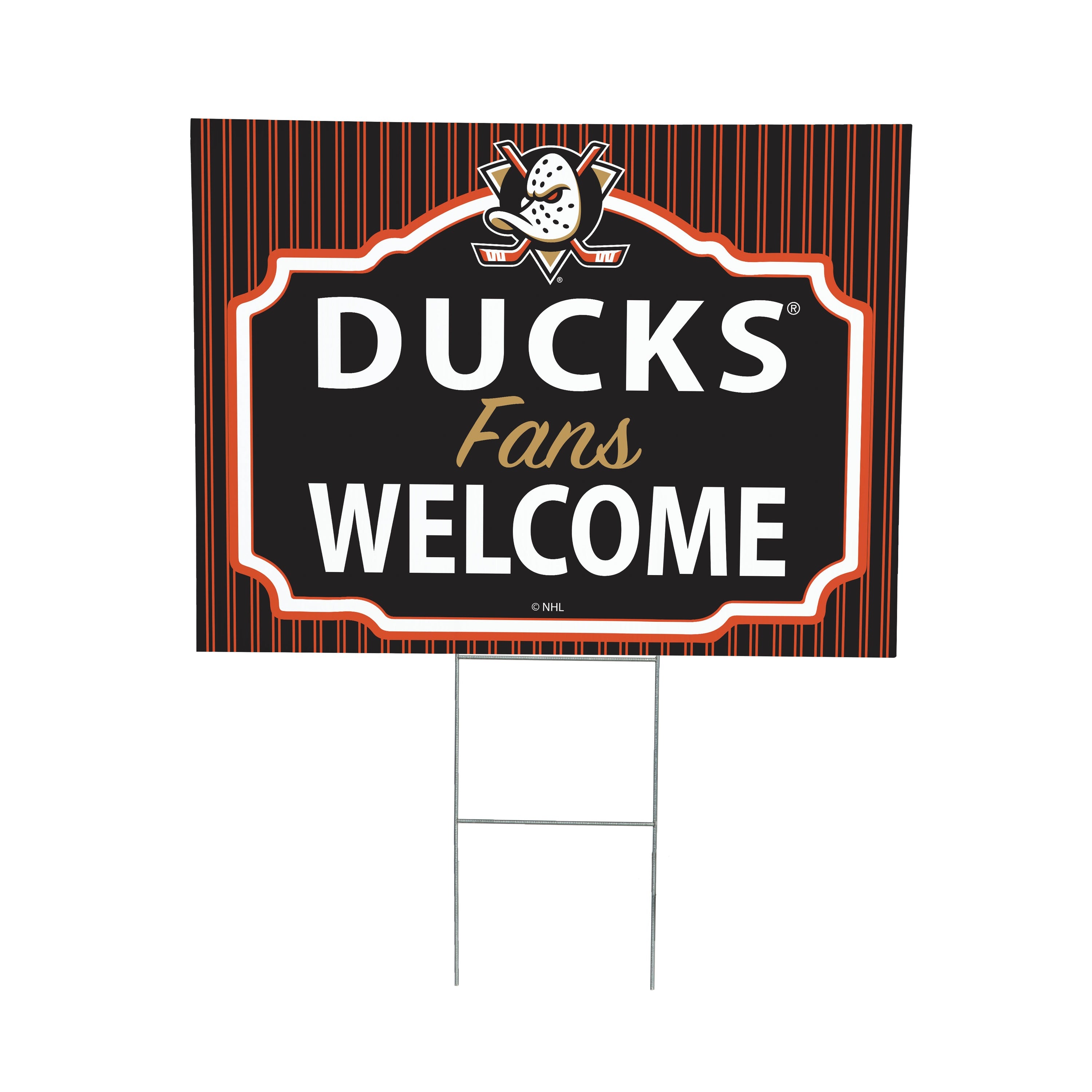 Anaheim Ducks Coroplast Yard Sign, "Fans Welcome" - Sports Collectibles, Sports Memorabilia, Sports Fan Shop, Sports Gifts