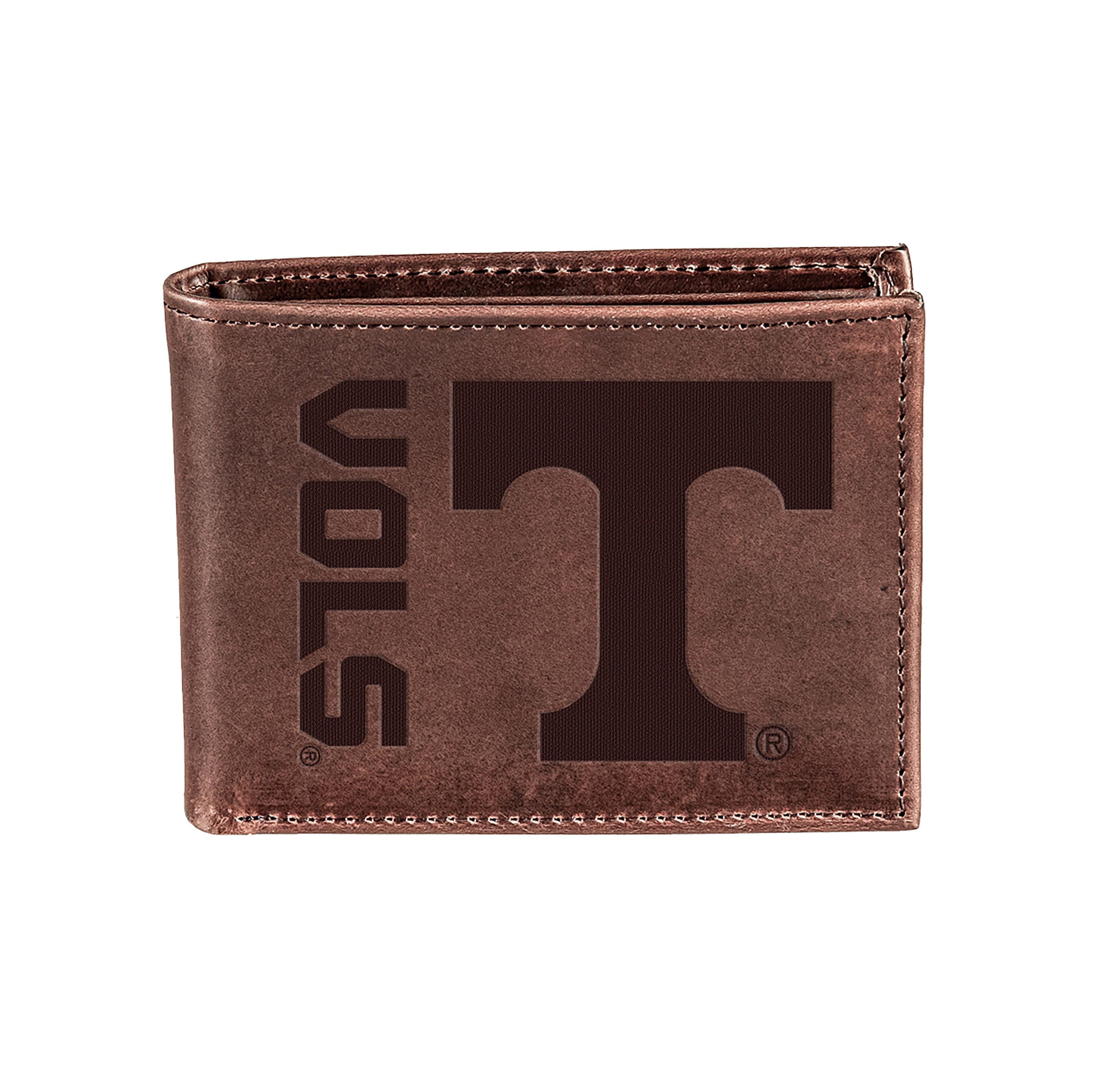University of Tennessee, Bi-Fold Wallet, Brown, CH, 100% Genuine Leather - Sports Collectibles, Sports Memorabilia, Sports Fan Shop, Sports Gifts