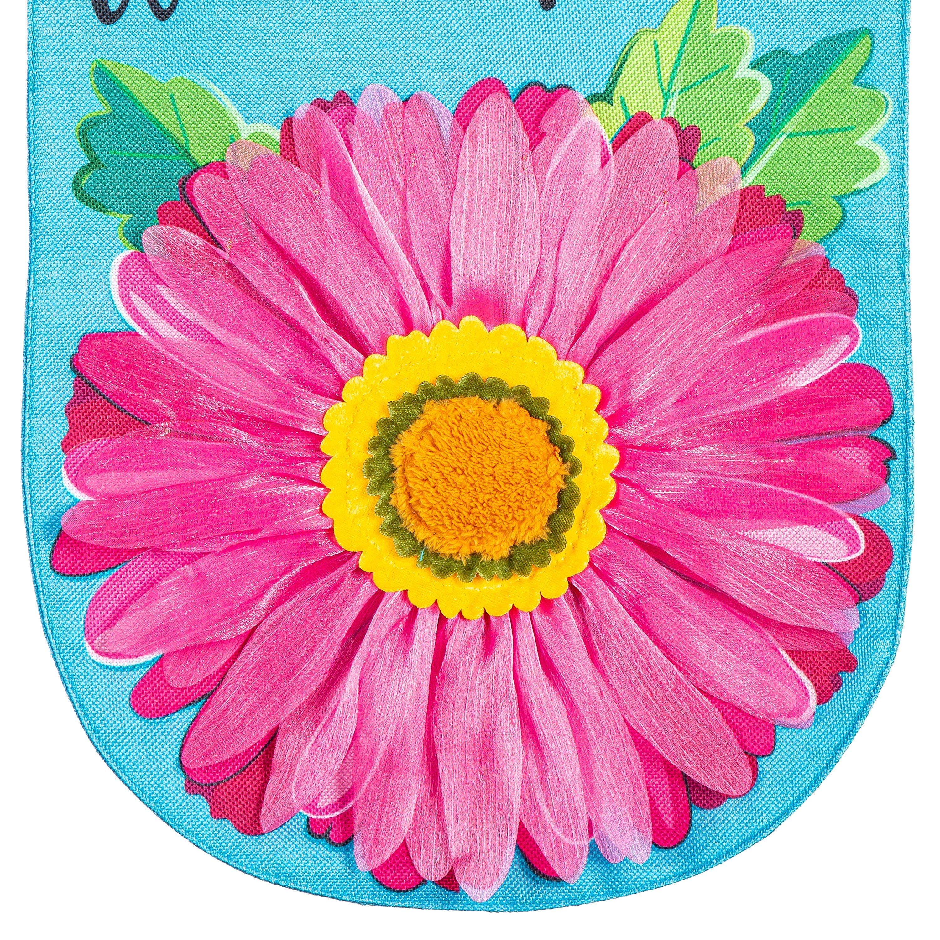 Welcome Friends Daisy Burlap Garden Flag - Sports Collectibles, Sports Memorabilia, Sports Fan Shop, Sports Gifts