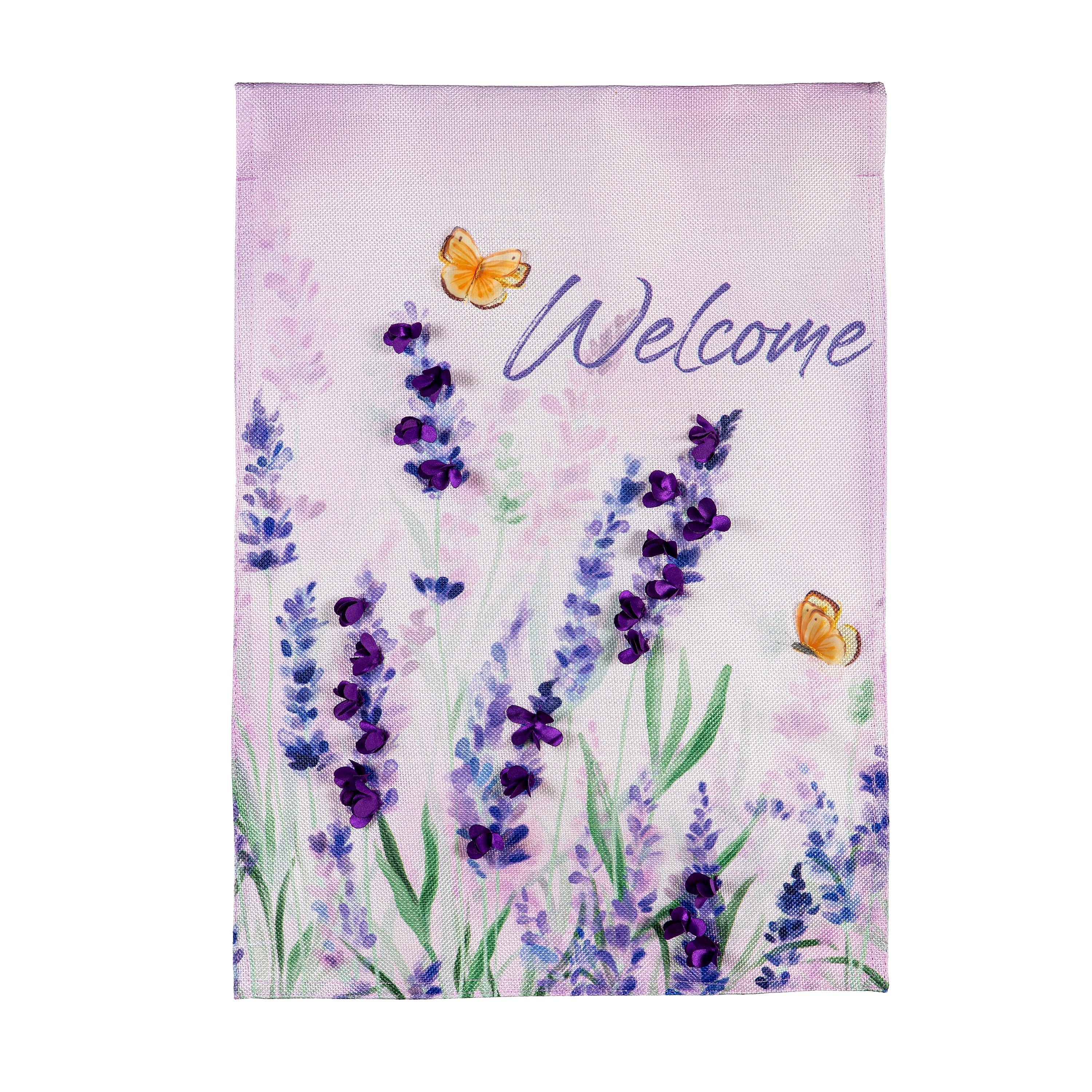 Hello Spring Lavender Burlap Garden Flag - Sports Collectibles, Sports Memorabilia, Sports Fan Shop, Sports Gifts