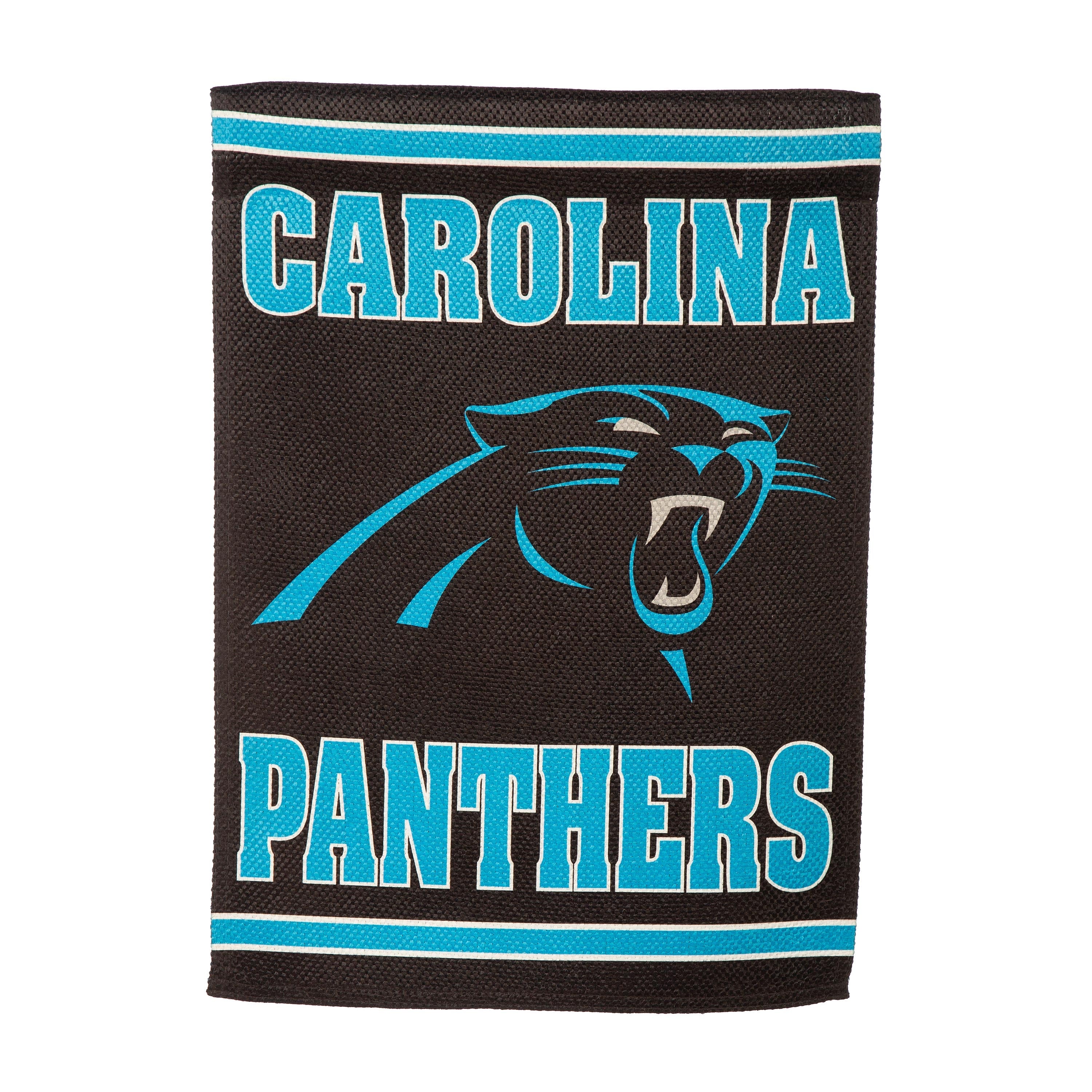 Embossed Suede Flag, GDN Size, Carolina Panthers - Sports Gifts, Sports Memorabilia, Sports Collectibles, Fan Shop