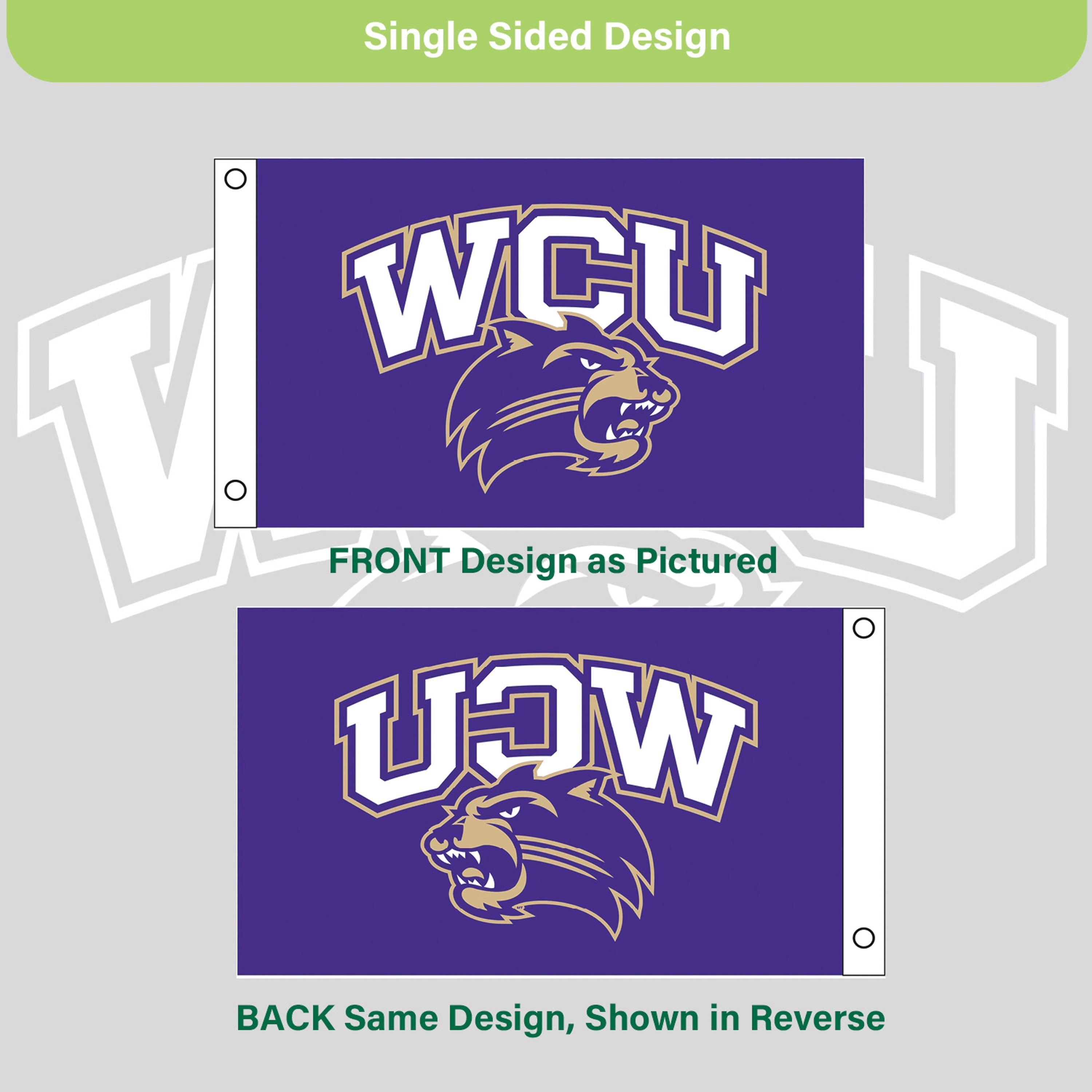 Western Carolina University Single Sided Flag w/ 2 Grommets, 3'x5' - Sports Gifts, Sports Memorabilia, Sports Collectibles, Fan Shop