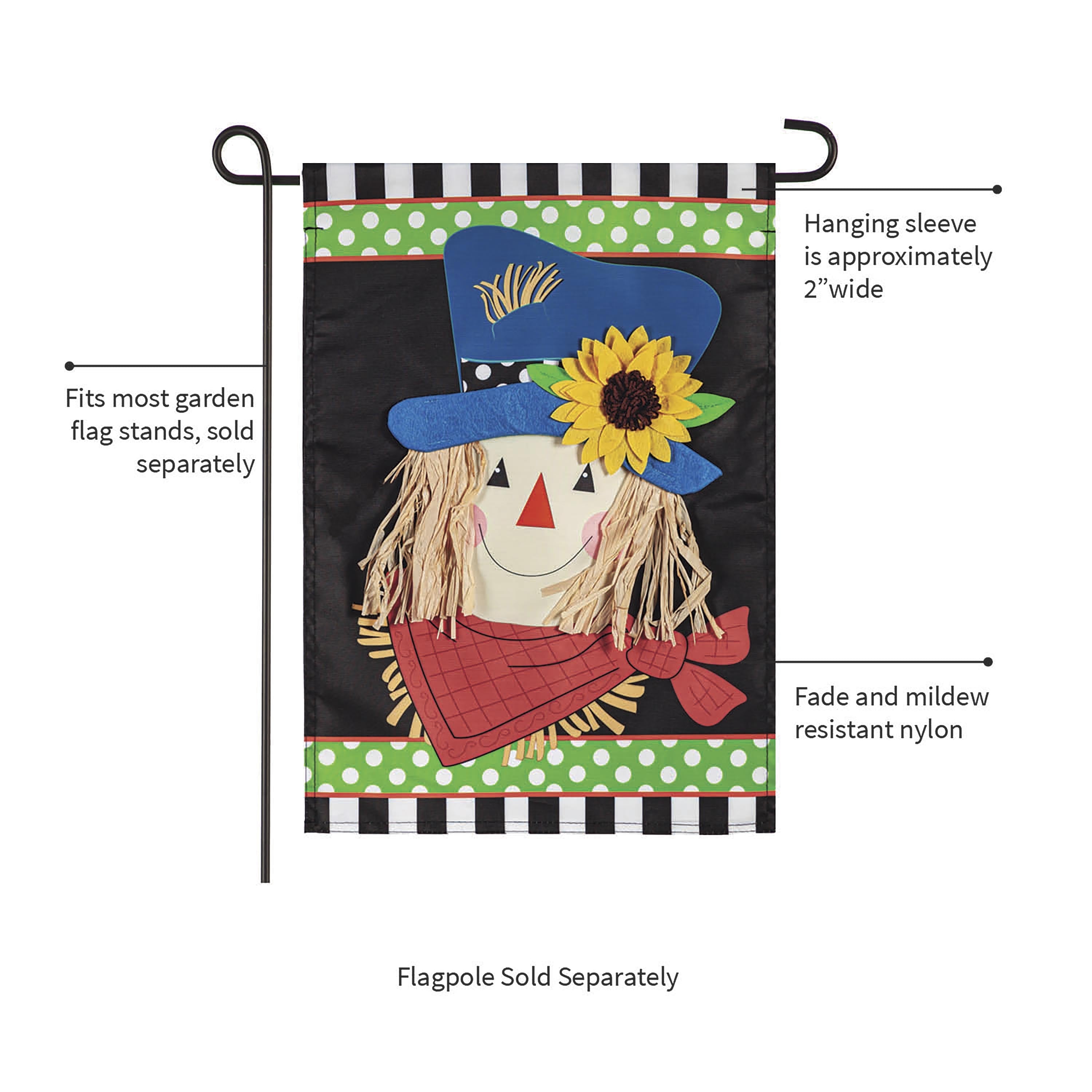 Scarecrow Friend Applique Garden Flag - Sports Collectibles, Sports Memorabilia, Sports Fan Shop, Sports Gifts