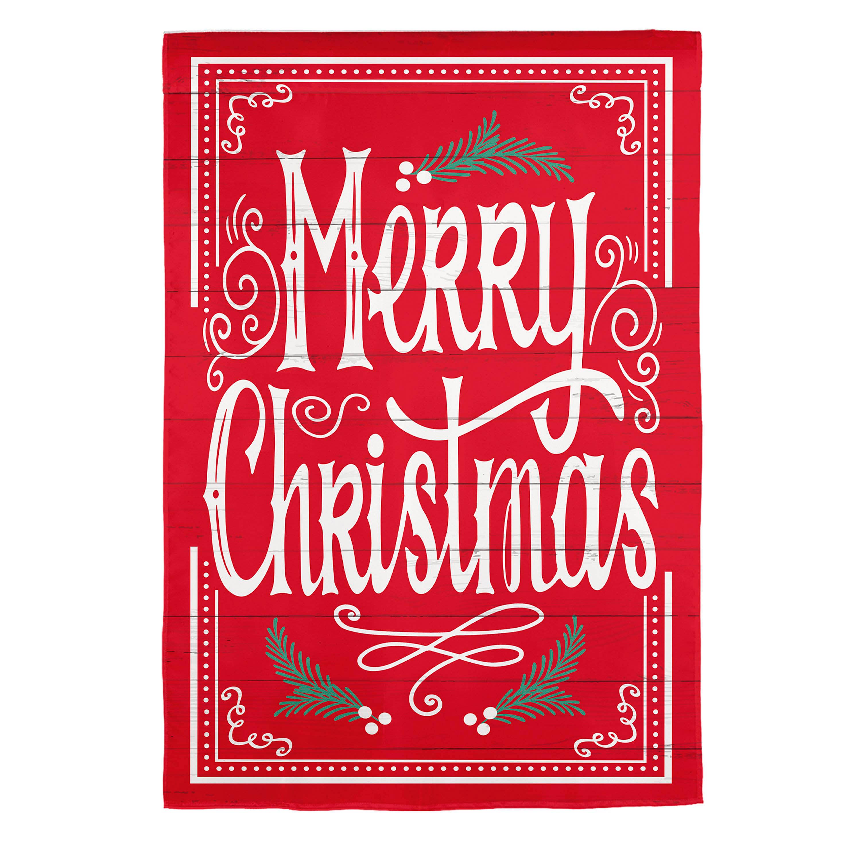 Quaint Merry Christmas Sign Burlap House Flag - Sports Collectibles, Sports Memorabilia, Sports Fan Shop, Sports Gifts