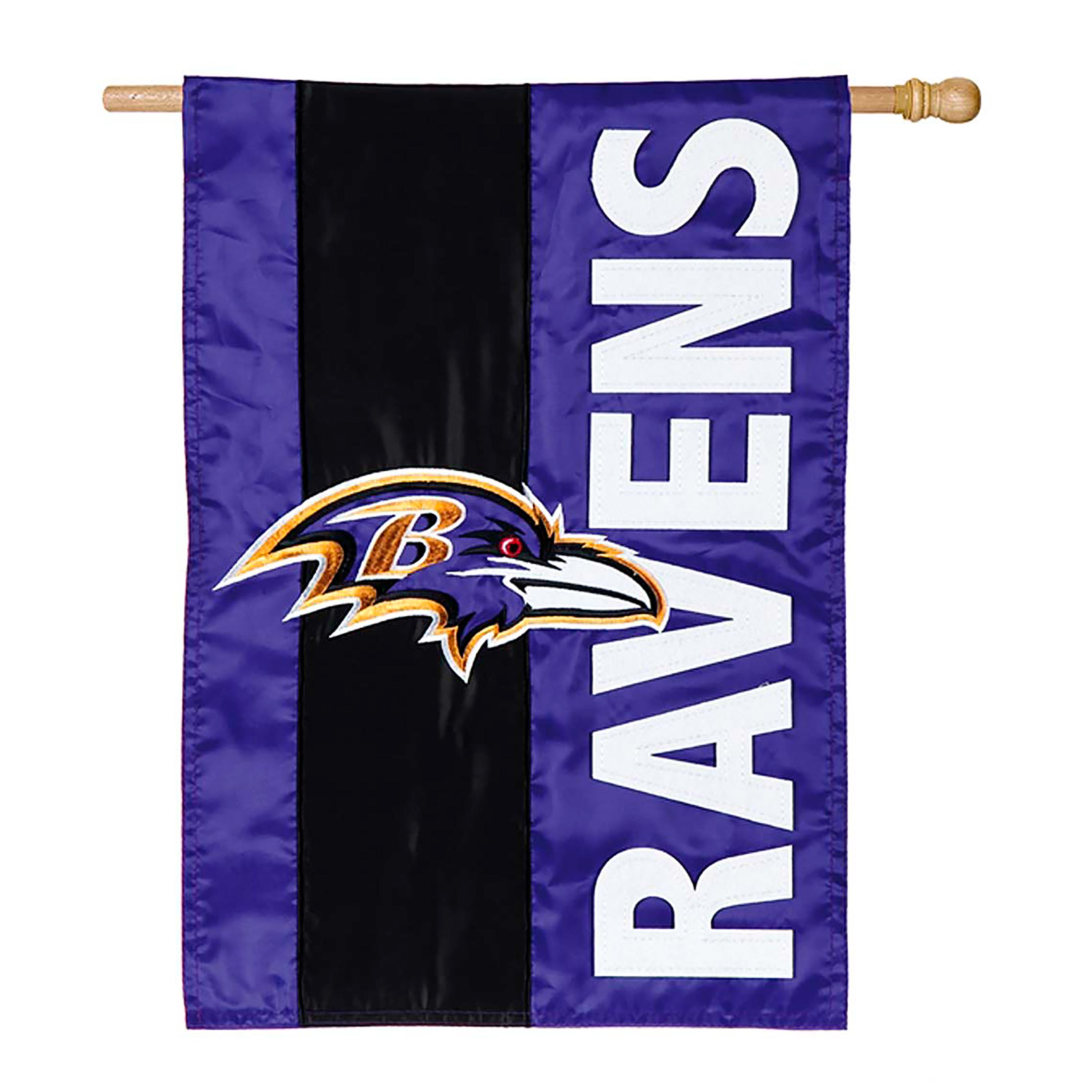 Double-Sided Embellished NFL Team Pride Applique House Flag, Baltimore Ravens - Sports Collectibles, Sports Memorabilia, Sports Fan Shop, Sports Gifts