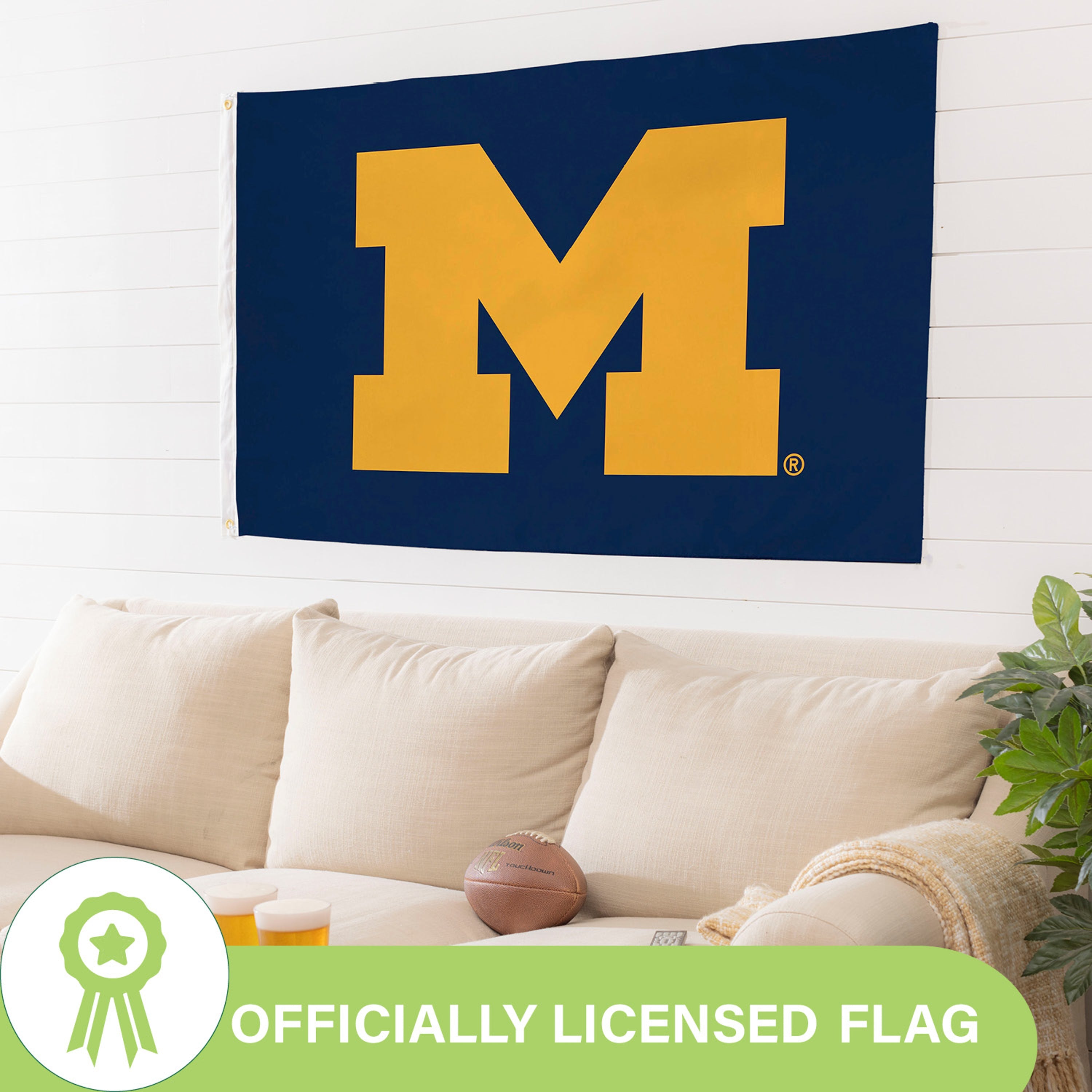 3'x5' Single Sided Flag w/ 2 Grommets, University Of Michigan - Sports Gifts, Sports Memorabilia, Sports Collectibles, Fan Shop