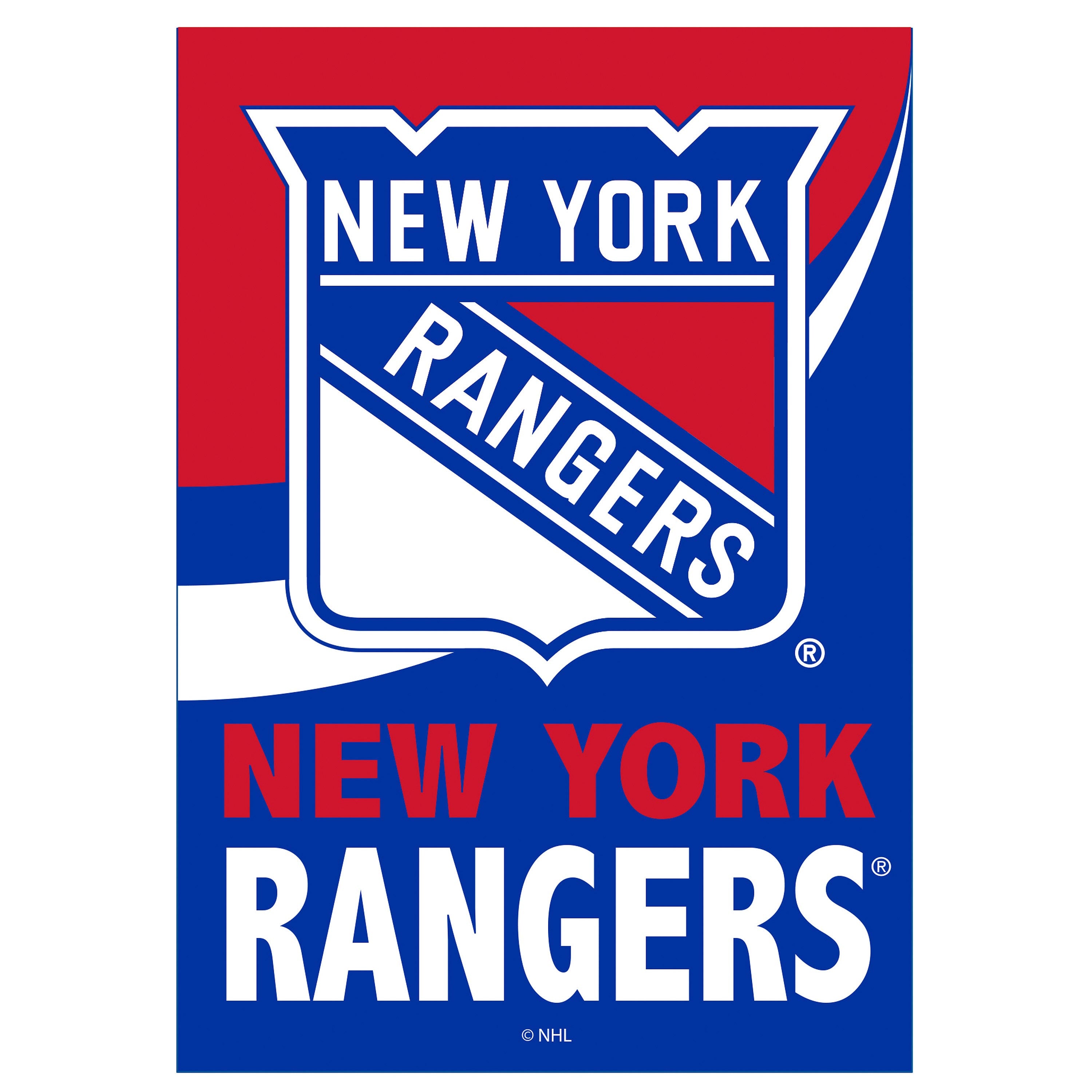 New York Rangers Burlap Flag GDN Size - Sports Collectibles, Sports Memorabilia, Sports Fan Shop, Sports Gifts