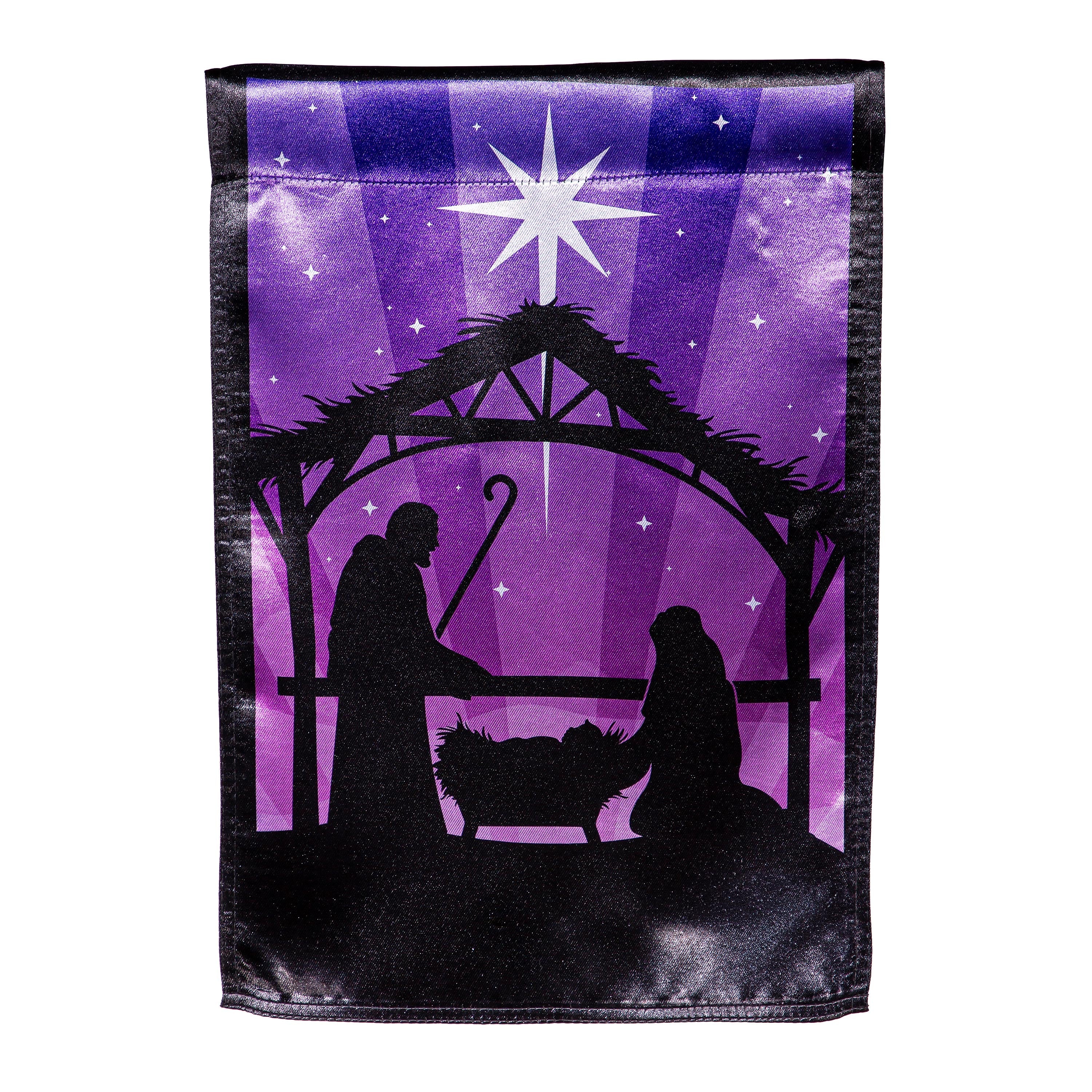 Nativity Reversible Lustre Garden Flag - Sports Collectibles, Sports Memorabilia, Sports Fan Shop, Sports Gifts