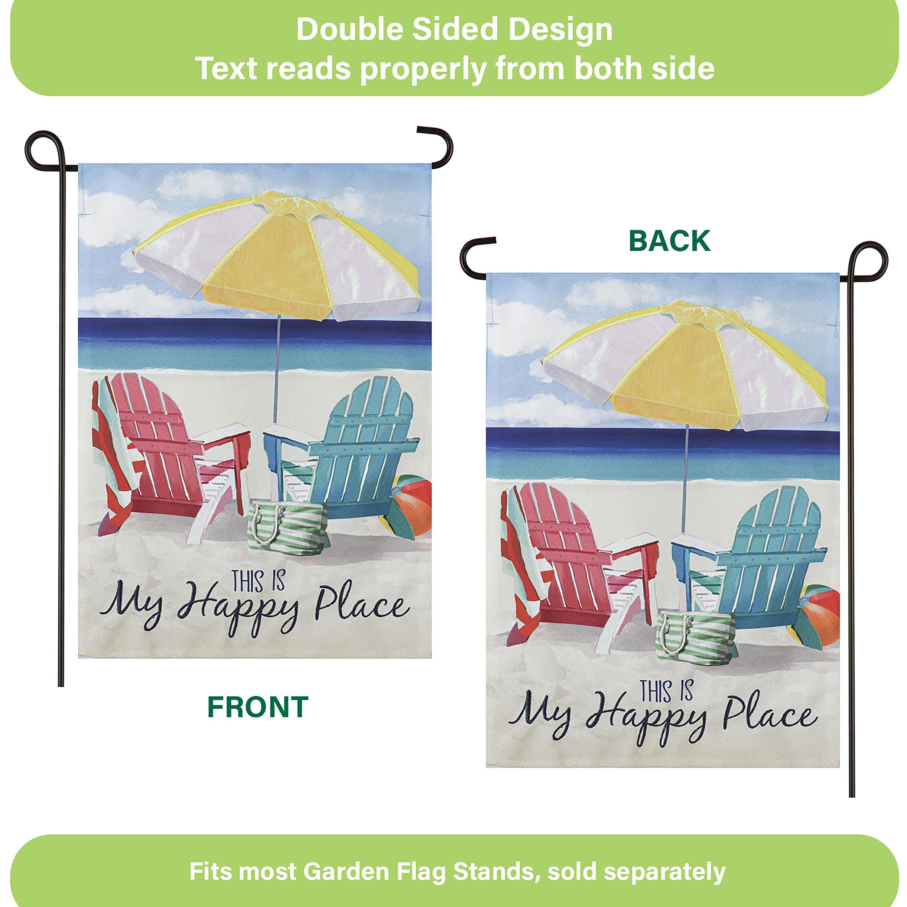 Colorful Chairs Garden Linen Flag - Sports Collectibles, Sports Memorabilia, Sports Fan Shop, Sports Gifts