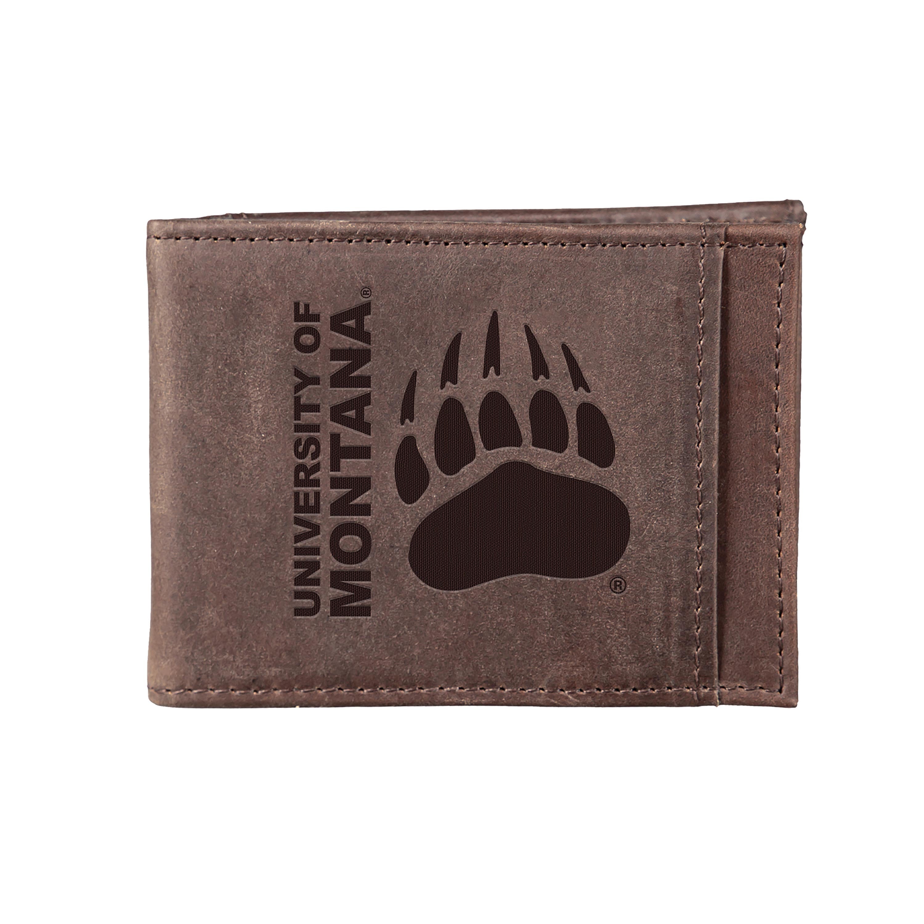 Front Pocket Wallet w/ RFID Blocking, University of Montana, Brown - Sports Collectibles, Sports Memorabilia, Sports Fan Shop, Sports Gifts