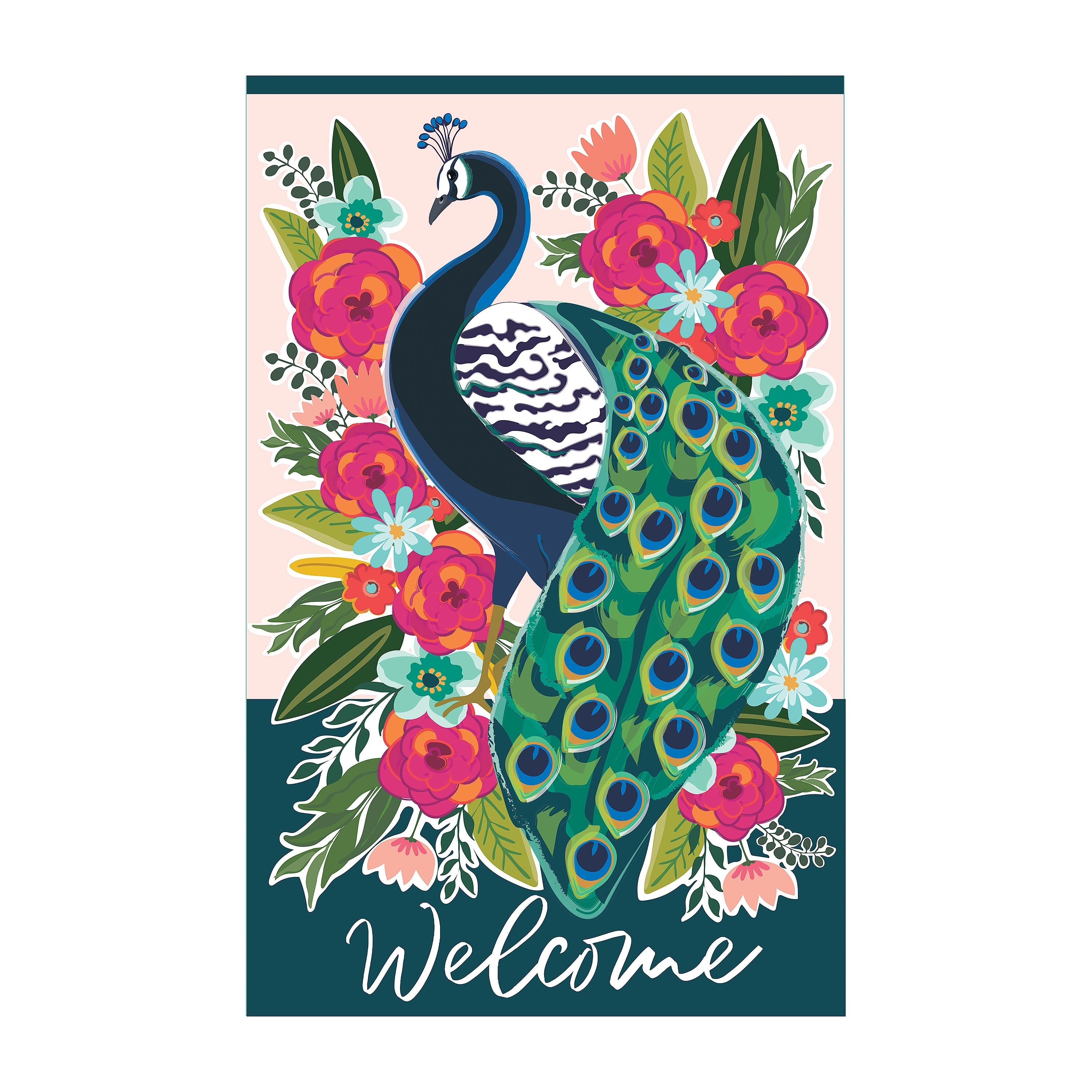 Floral Peacock Applique Garden Flag - Sports Collectibles, Sports Memorabilia, Sports Fan Shop, Sports Gifts