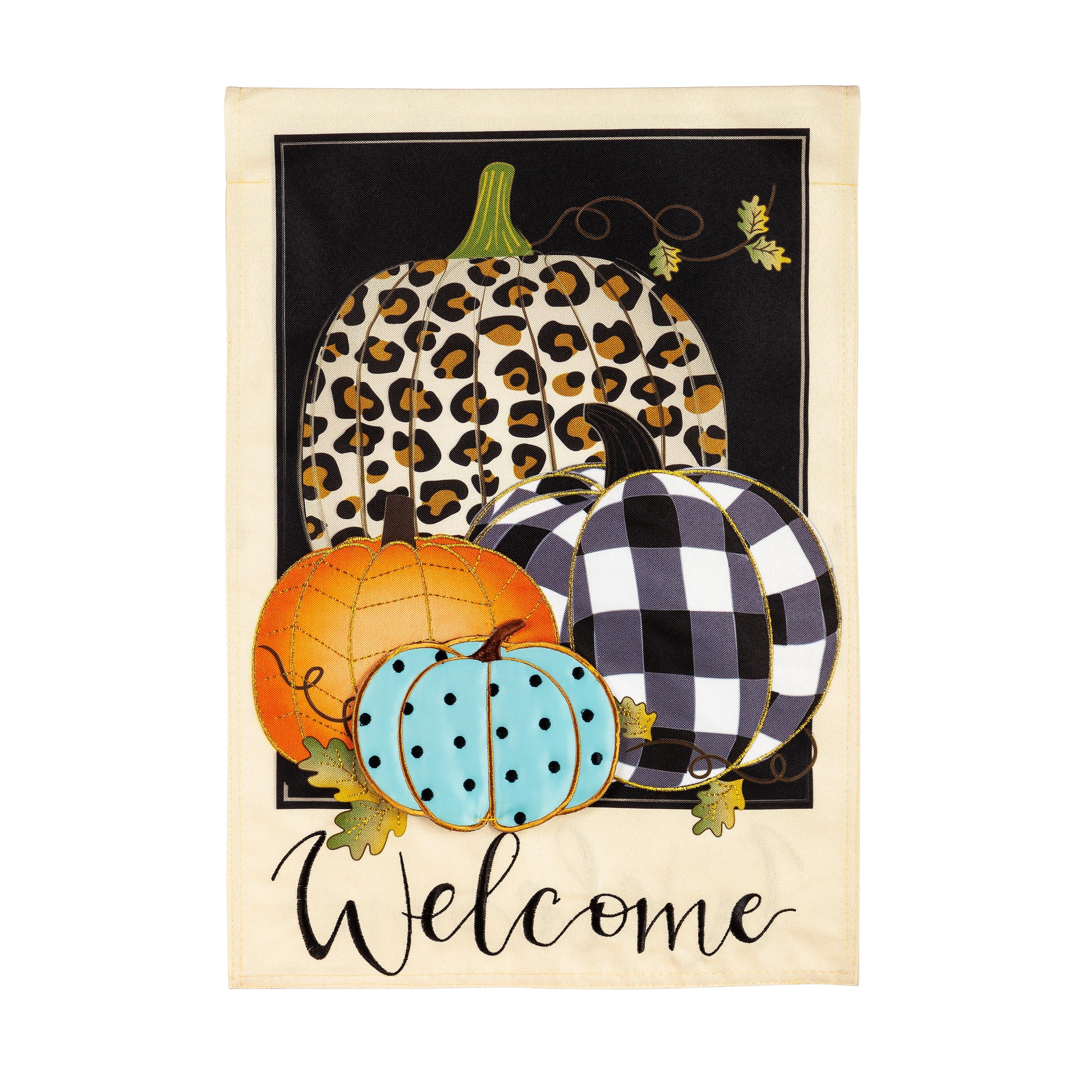 Mixed Print Pumpkins House Linen Flag - Sports Collectibles, Sports Memorabilia, Sports Fan Shop, Sports Gifts