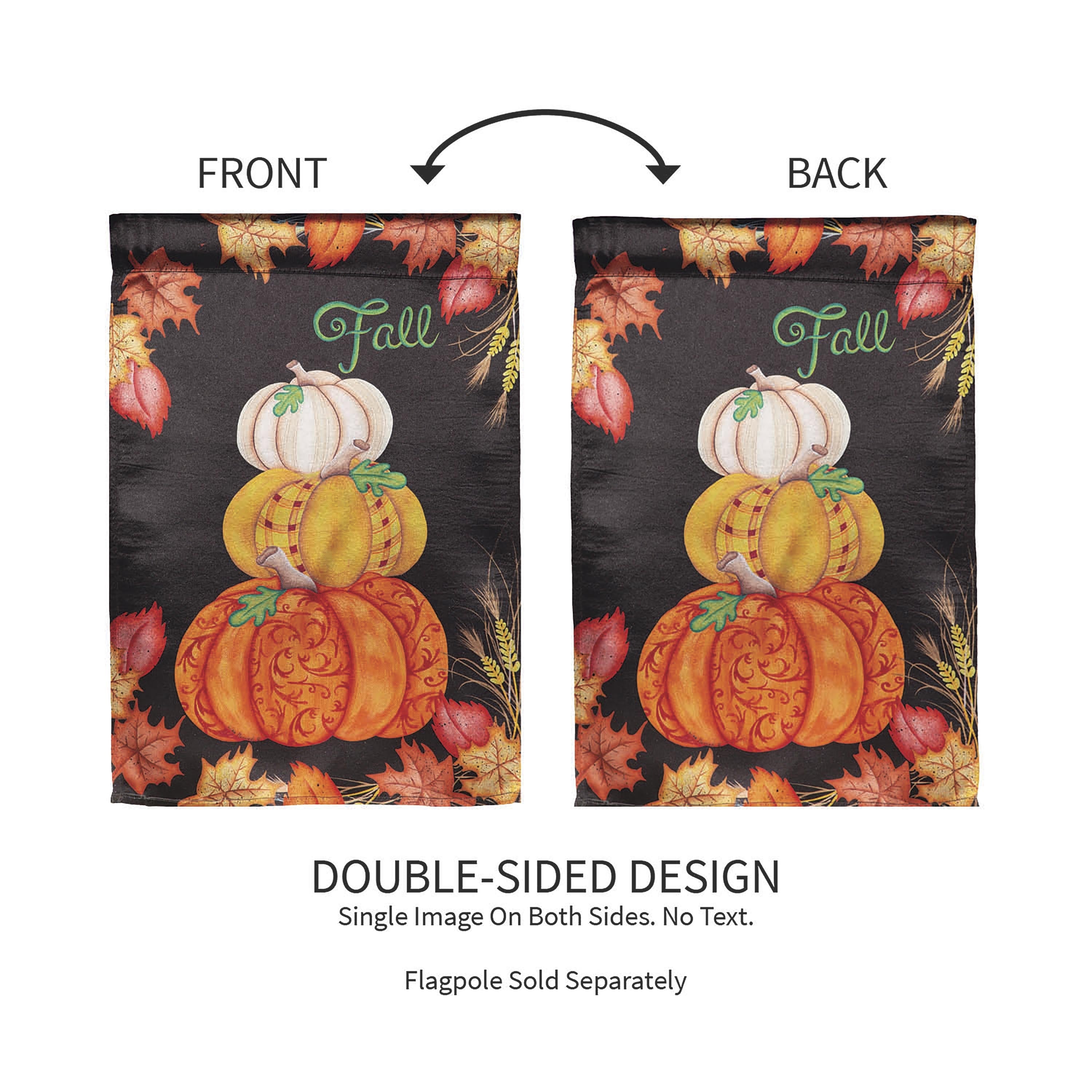 Stacked Pumpkins Lustre Garden Flag - Sports Collectibles, Sports Memorabilia, Sports Fan Shop, Sports Gifts