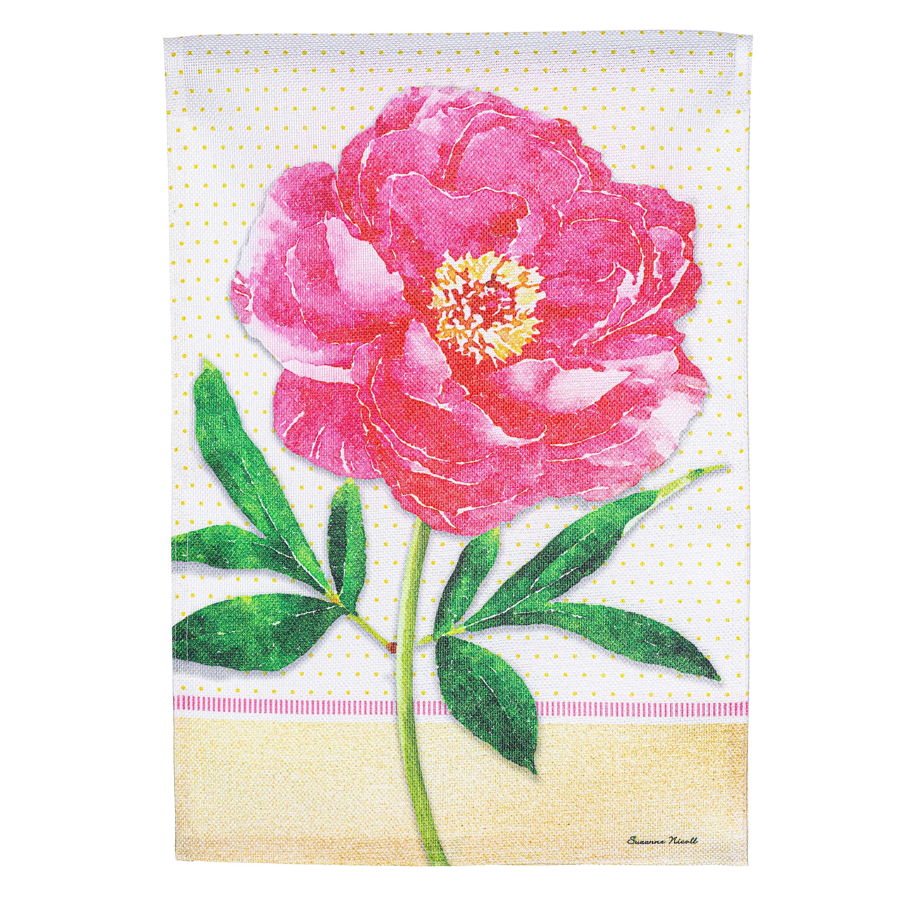Floral Stems Burlap Garden Flag - Sports Collectibles, Sports Memorabilia, Sports Fan Shop, Sports Gifts