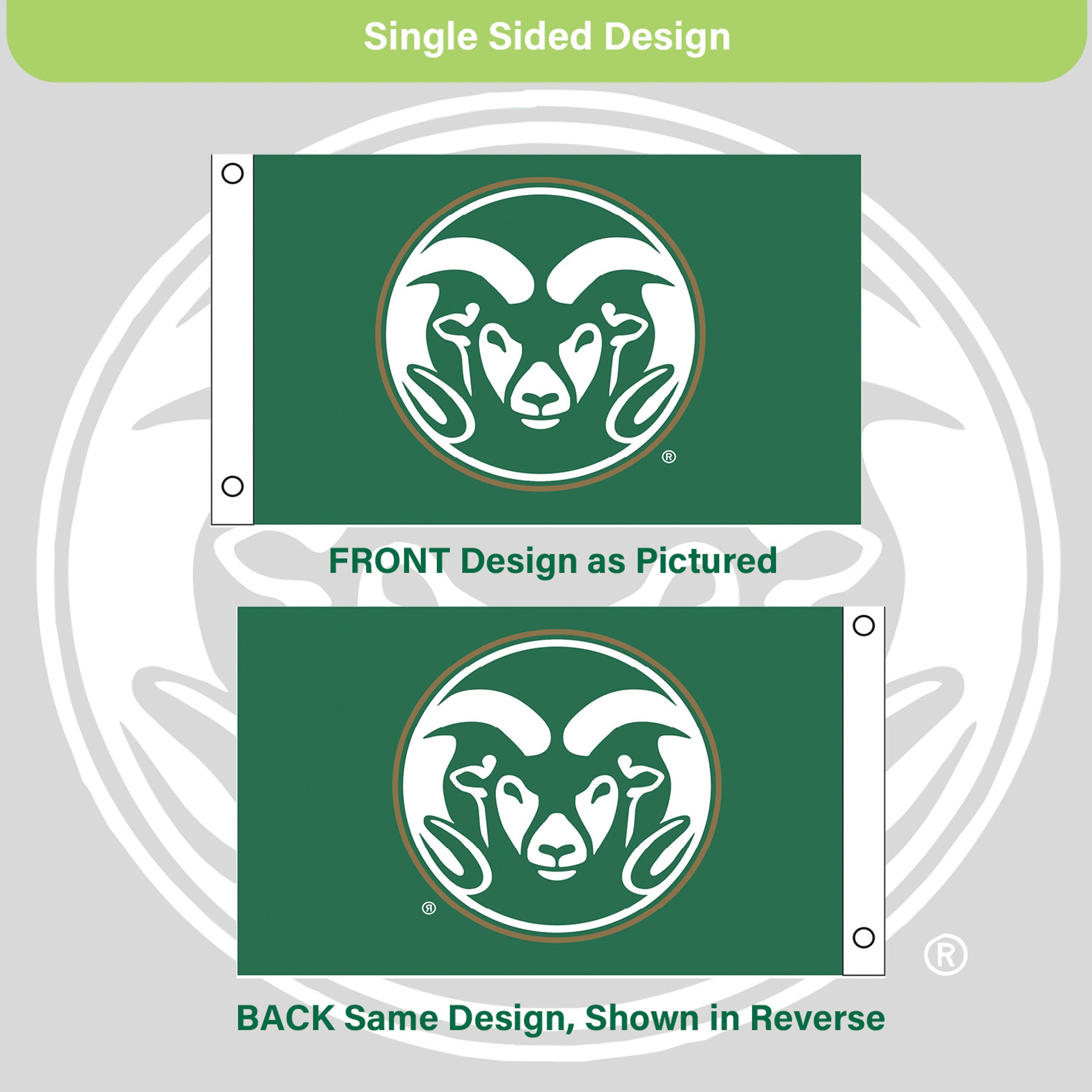 Colorado State Single Sided Flag w/ 2 Grommets, 3'x5' - Sports Gifts, Sports Memorabilia, Sports Collectibles, Fan Shop
