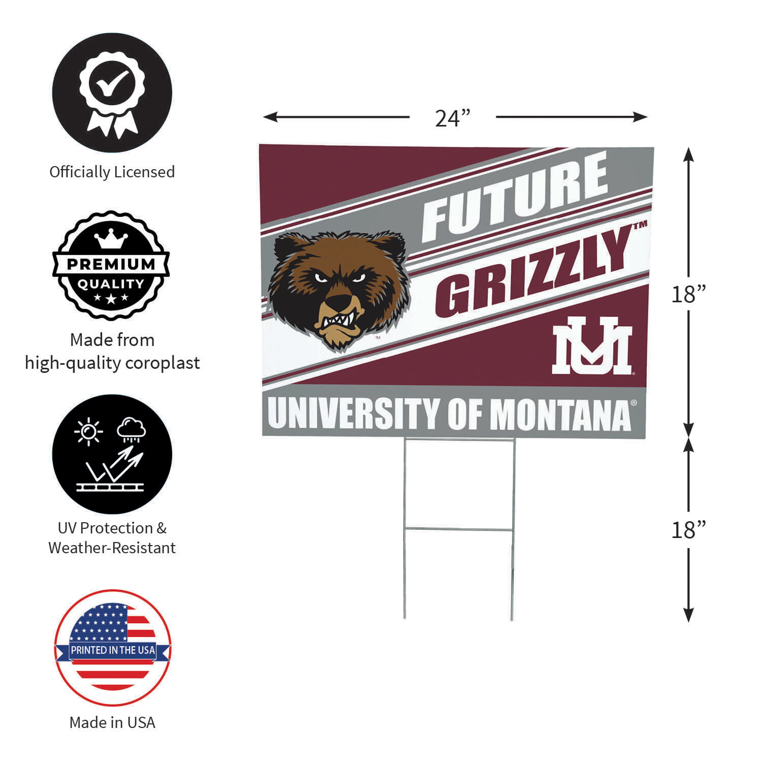 University of Montana Coroplast Yard Sign, Future Student - Sports Collectibles, Sports Memorabilia, Sports Fan Shop, Sports Gifts