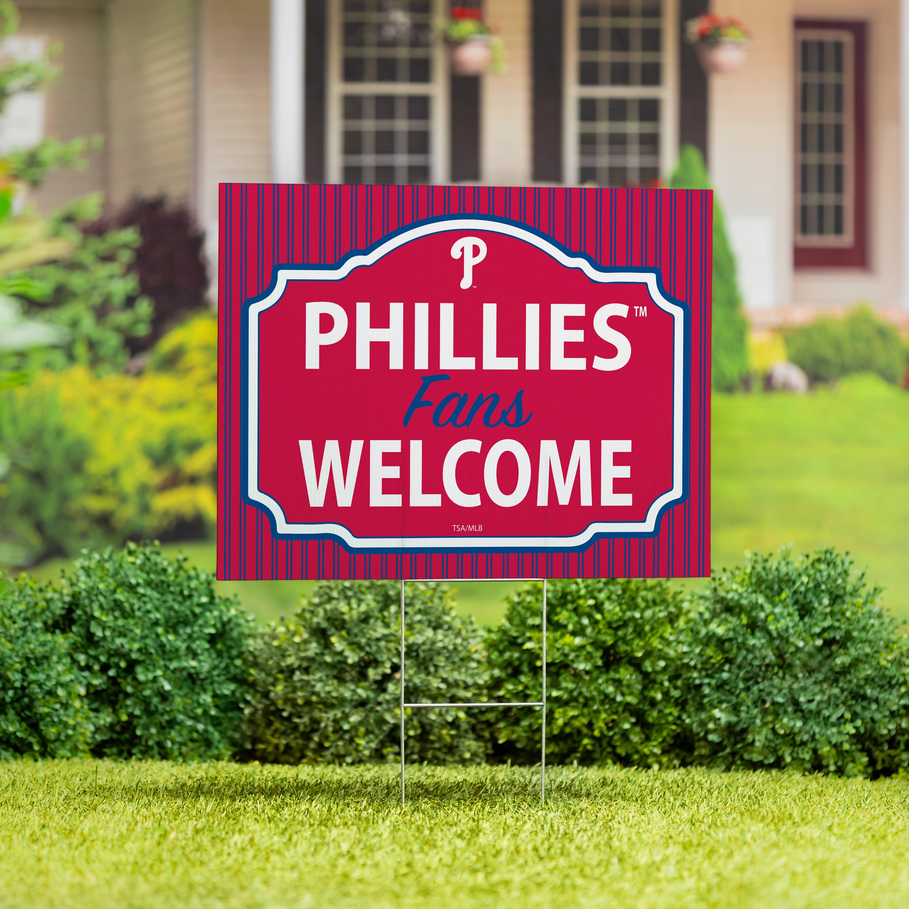 Philadelphia Phillies Coroplast Yard Sign, "Fans Welcome" - Sports Collectibles, Sports Memorabilia, Sports Fan Shop, Sports Gifts