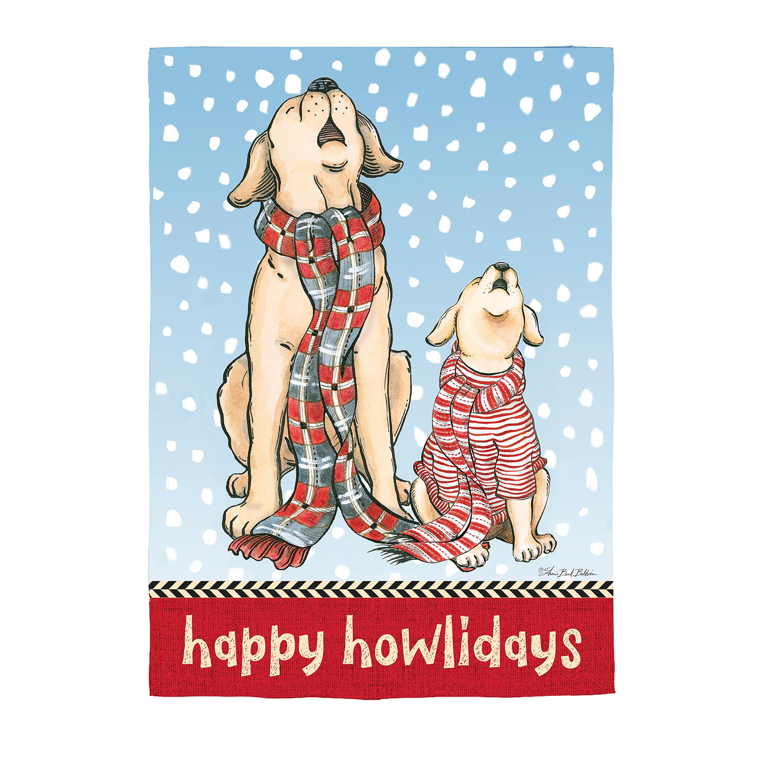 Winter Pups Suede Garden Flag - Sports Gifts, Sports Memorabilia, Sports Collectibles, Fan Shop