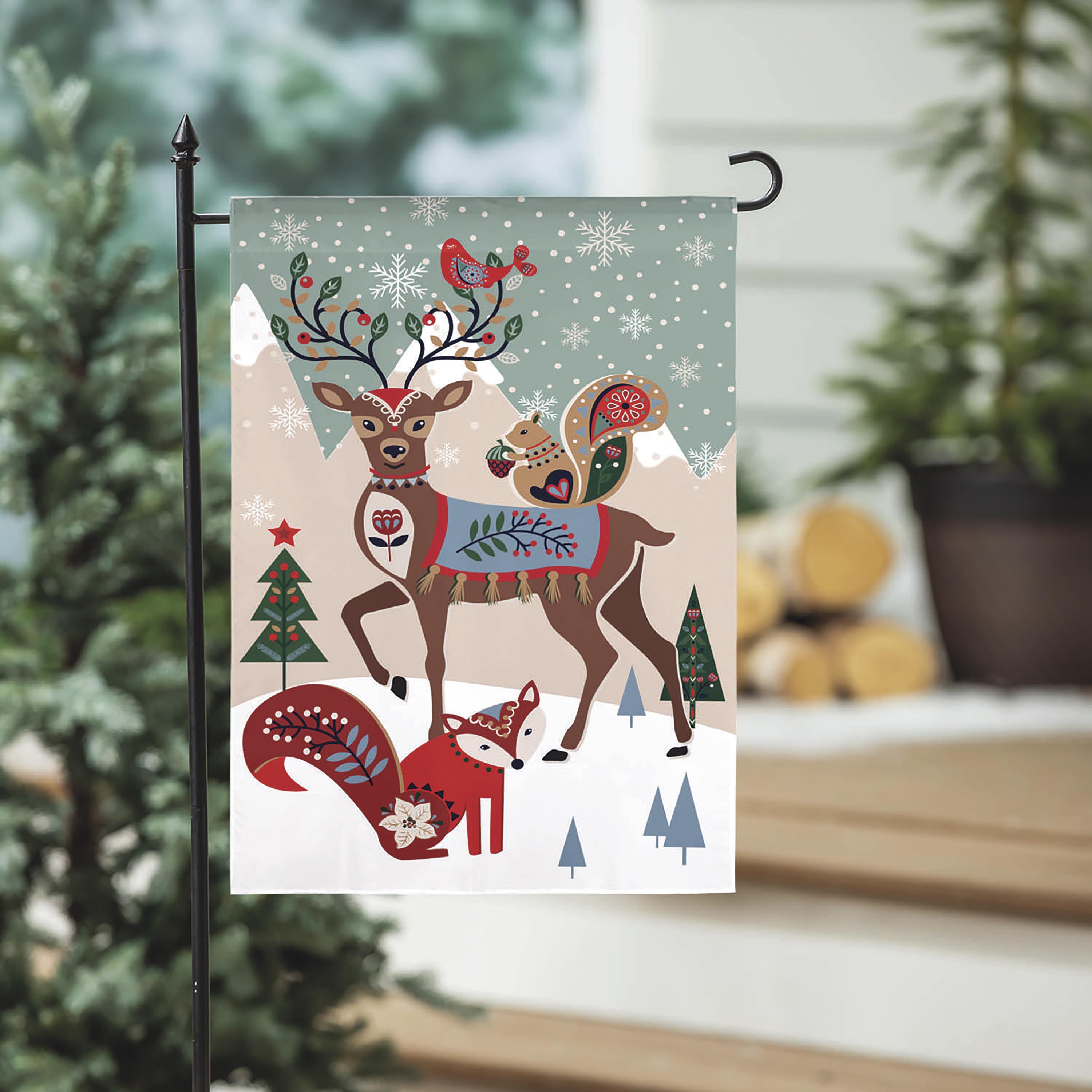 Woodland Creatures Burlap Garden Flag - Sports Collectibles, Sports Memorabilia, Sports Fan Shop, Sports Gifts