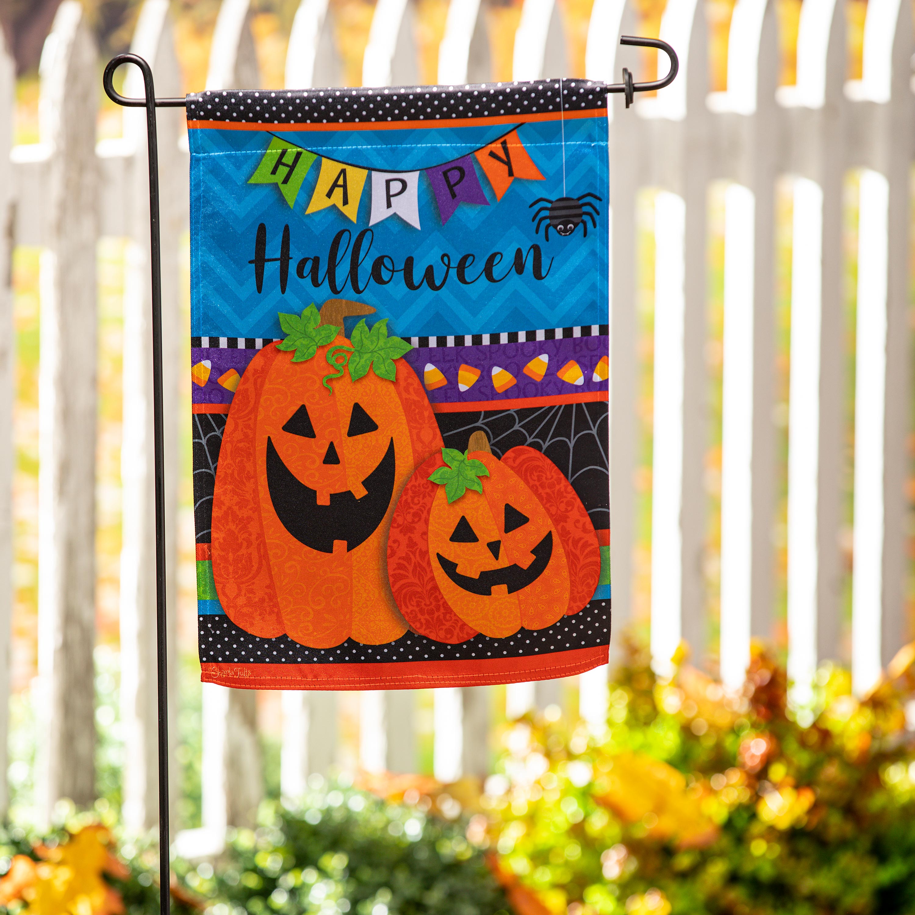Halloween Greetings Garden Lustre Flag - Sports Collectibles, Sports Memorabilia, Sports Fan Shop, Sports Gifts