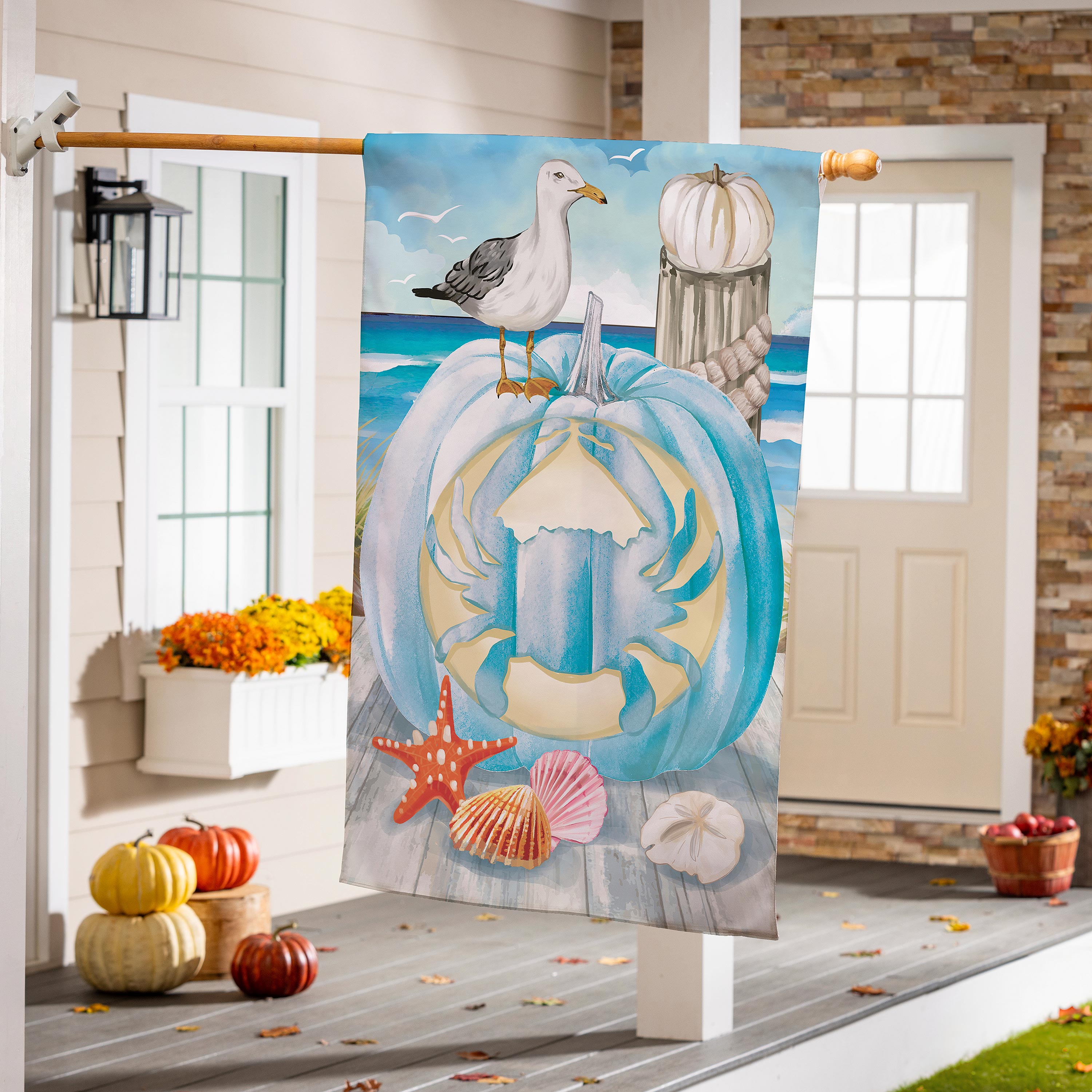 Crab O' Lantern Suede House Flag - Sports Collectibles, Sports Memorabilia, Sports Fan Shop, Sports Gifts