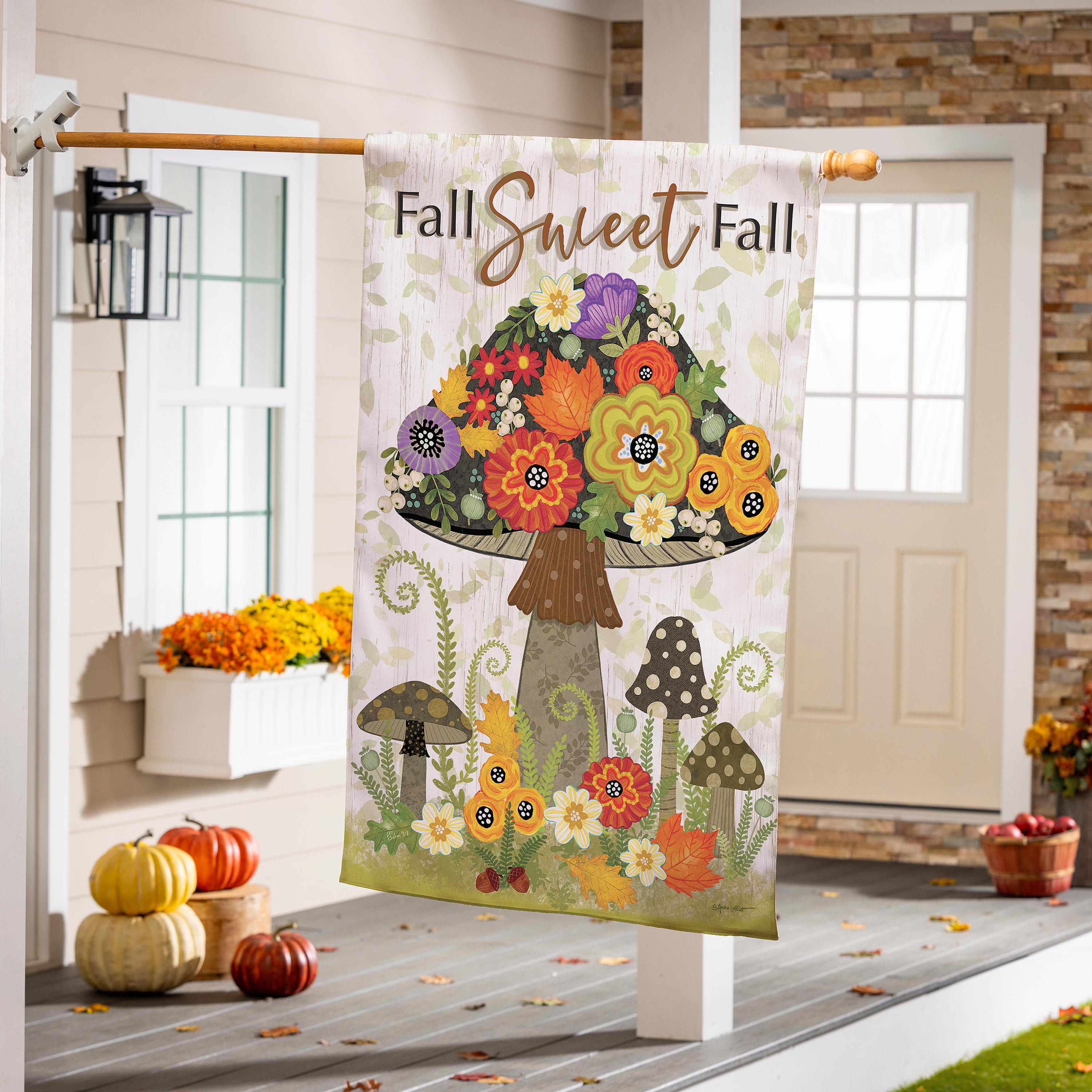 Fall Sweet Fall Burlap House Flag - Sports Collectibles, Sports Memorabilia, Sports Fan Shop, Sports Gifts