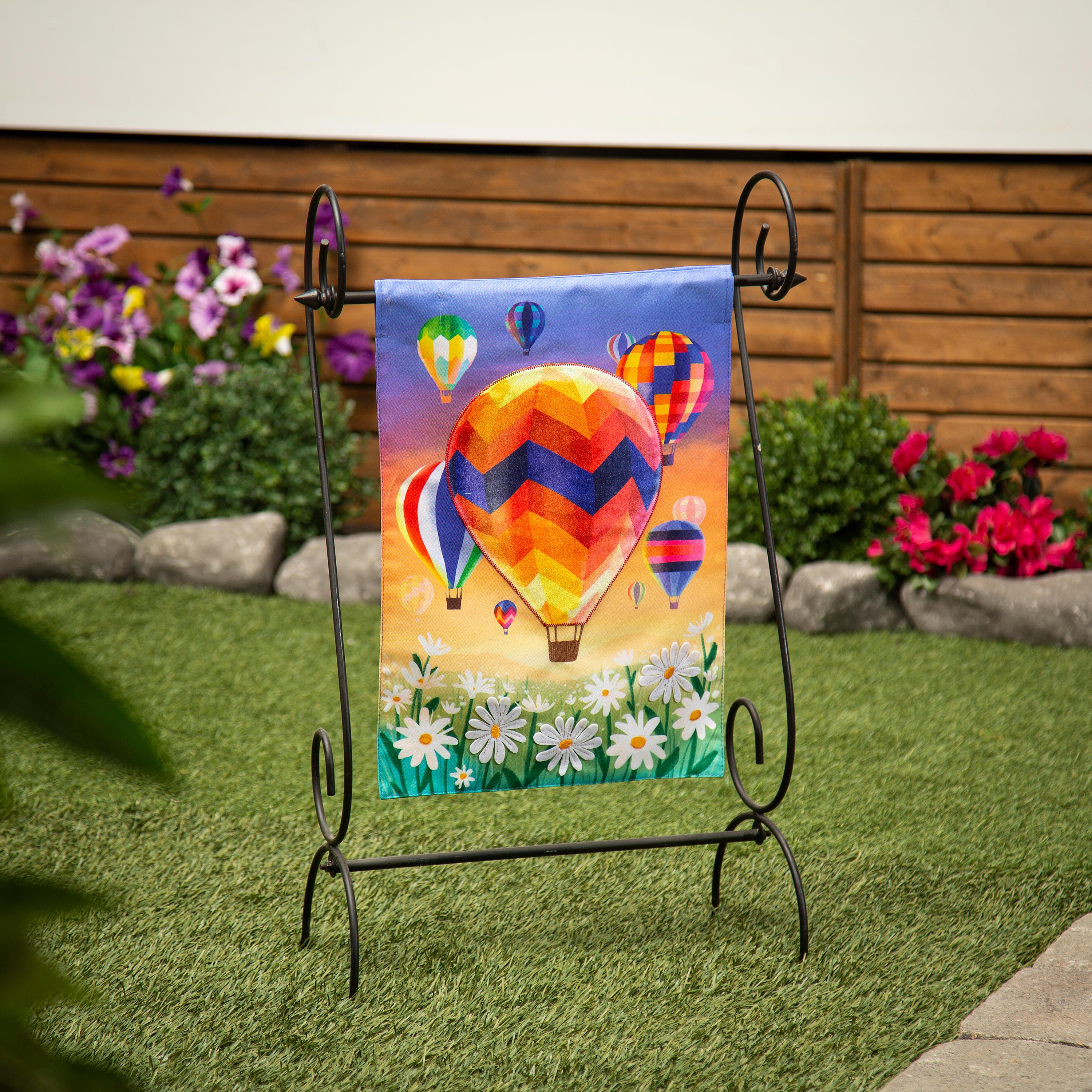 Hot Air Balloons Linen Garden Flag - Sports Collectibles, Sports Memorabilia, Sports Fan Shop, Sports Gifts