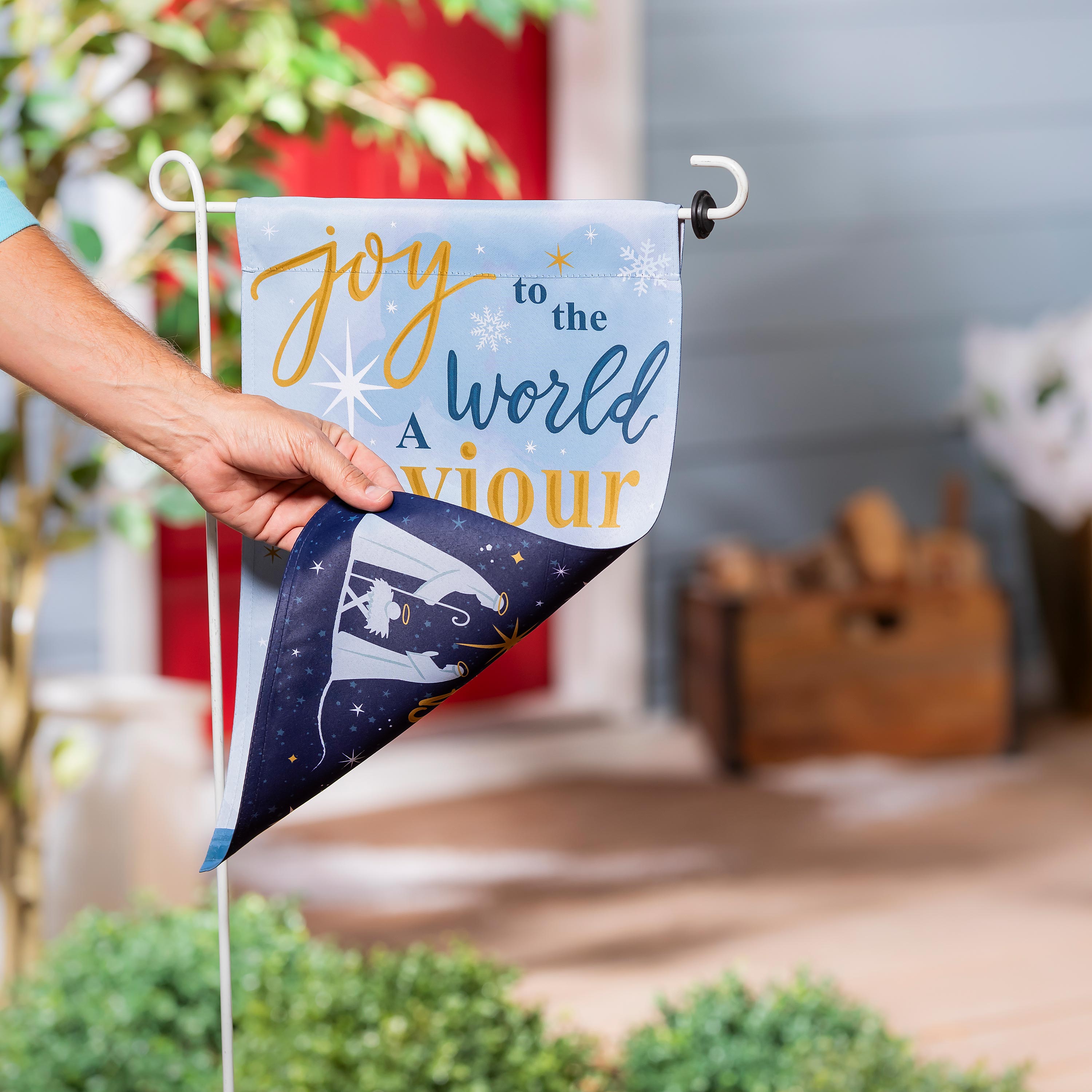 Joy to the World Reversible Suede Garden Flag - Sports Collectibles, Sports Memorabilia, Sports Fan Shop, Sports Gifts
