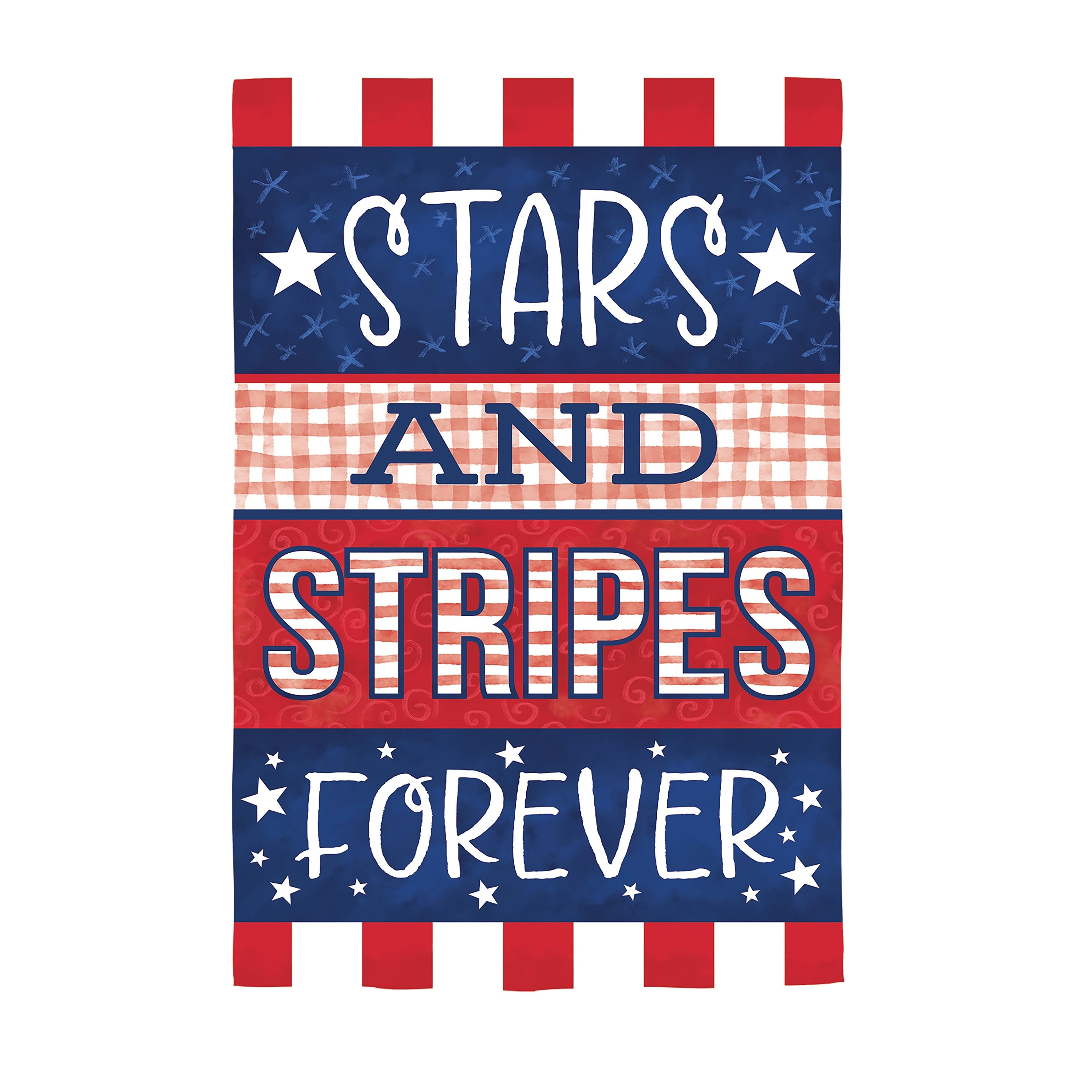 Stars and Stripes Forever Burlap House Flag - Sports Collectibles, Sports Memorabilia, Sports Fan Shop, Sports Gifts