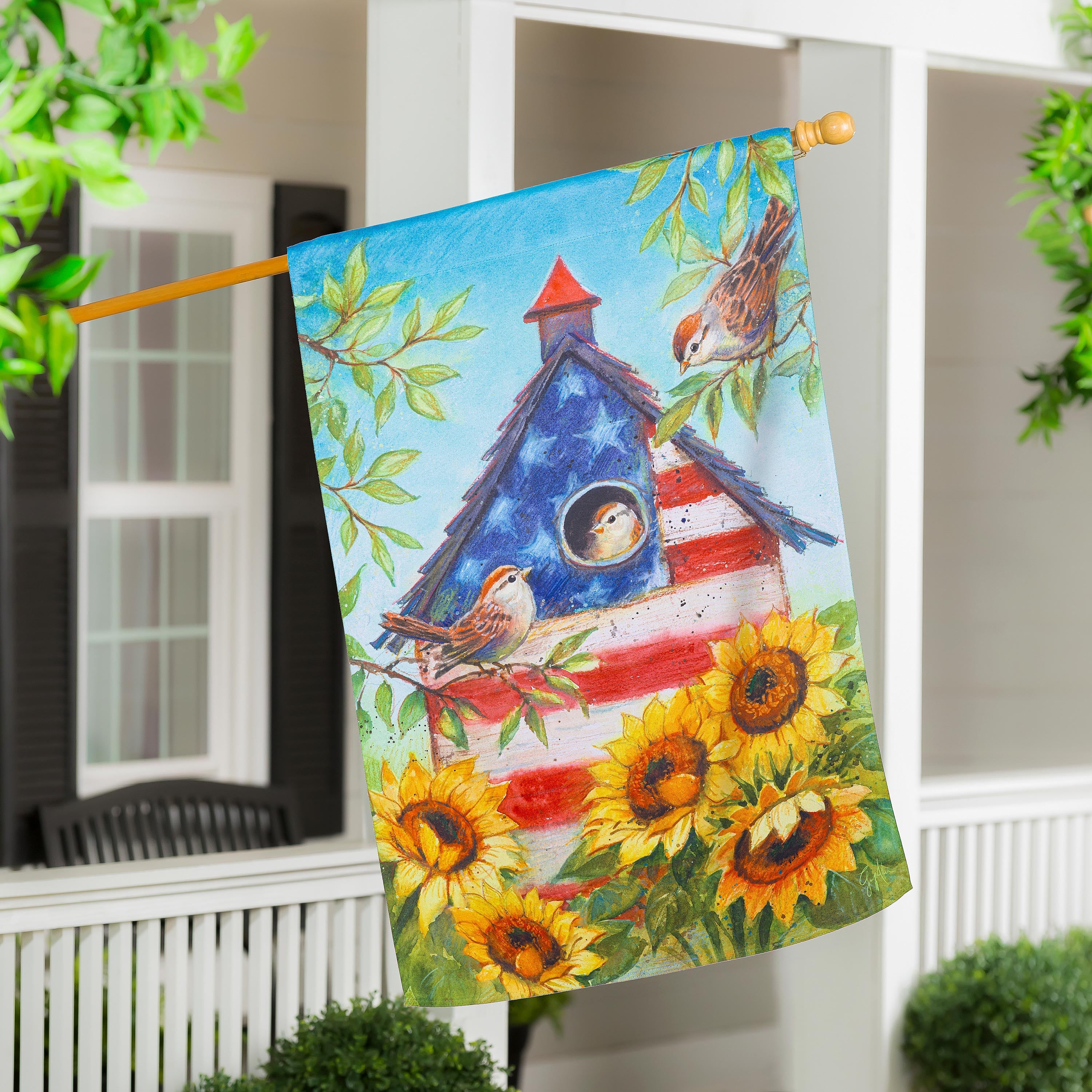 Stars and Sparrows Suede House Flag - Sports Collectibles, Sports Memorabilia, Sports Fan Shop, Sports Gifts