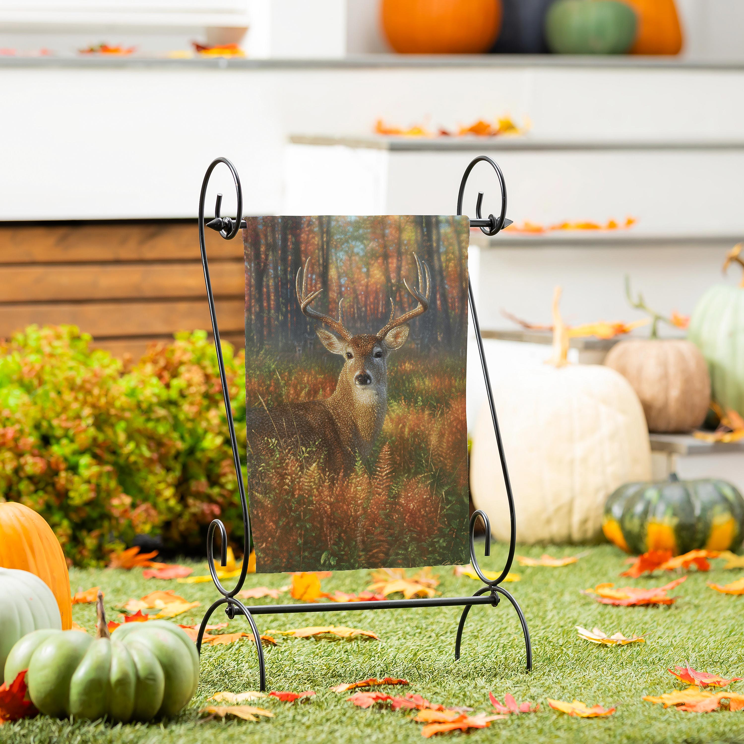 Gazing Autumn Buck Suede Garden Flag - Sports Collectibles, Sports Memorabilia, Sports Fan Shop, Sports Gifts