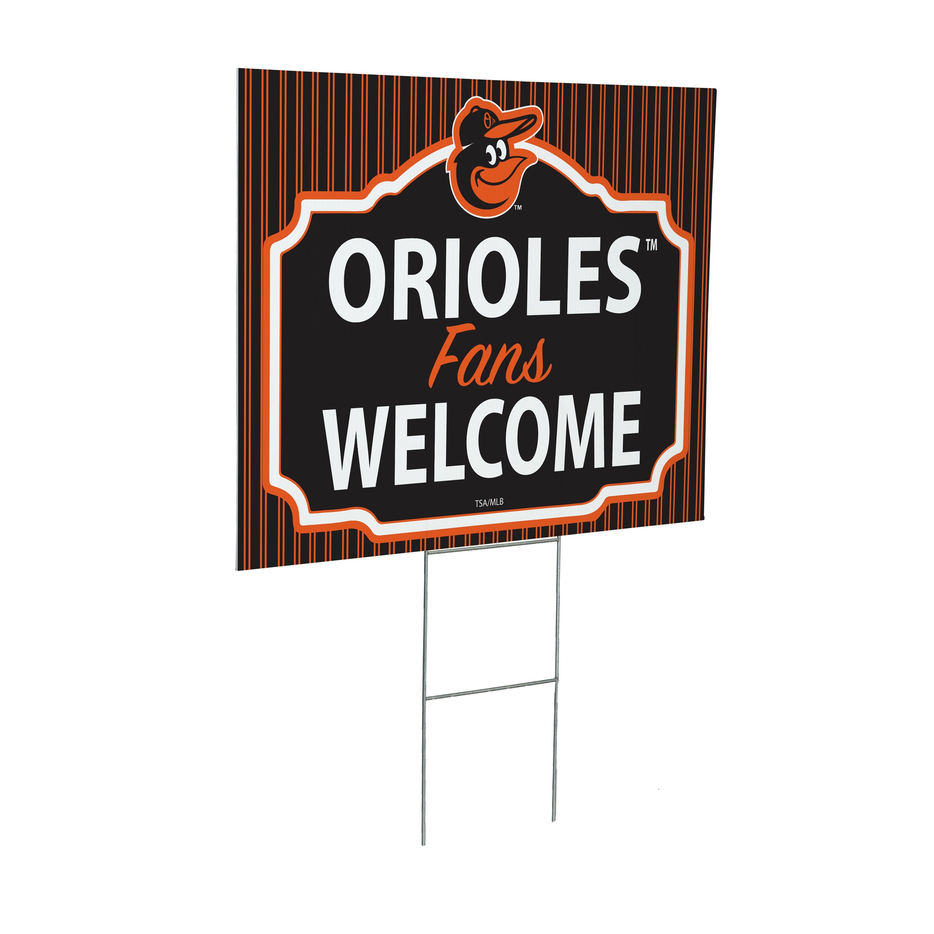 Baltimore Orioles Coroplast Yard Sign, "Fans Welcome" - Sports Collectibles, Sports Memorabilia, Sports Fan Shop, Sports Gifts