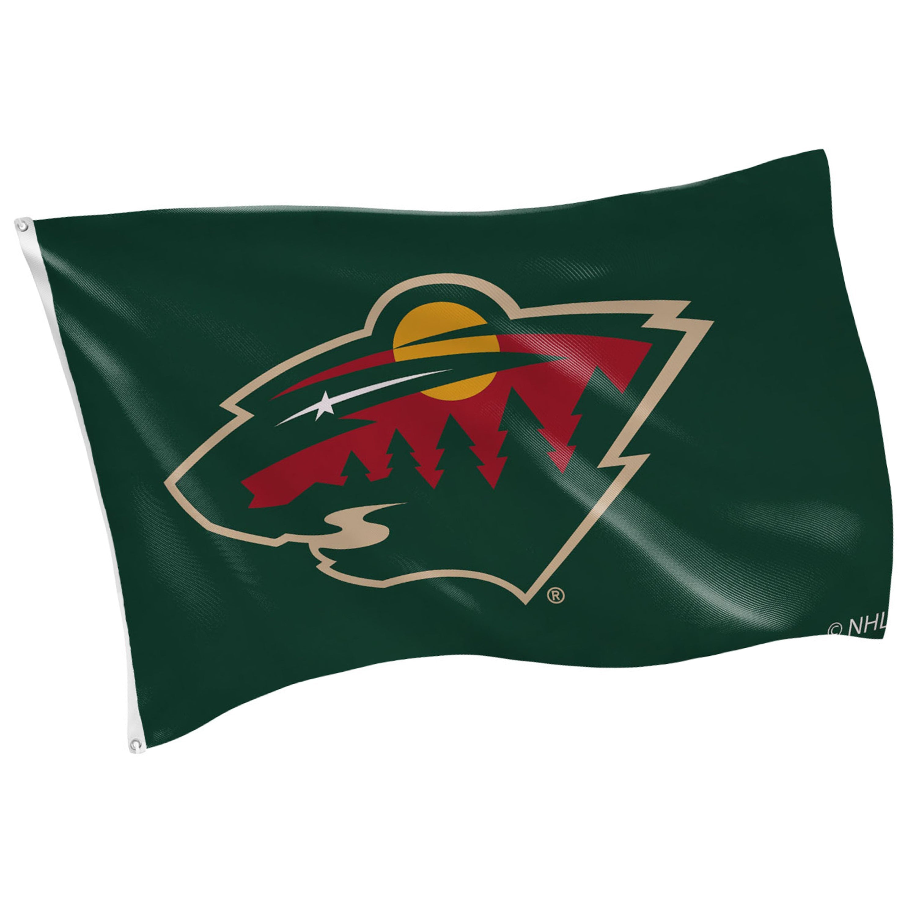 3'x5' Single Sided Flag w/ 2 Grommets, Minnesota Wild - Sports Gifts, Sports Memorabilia, Sports Collectibles, Fan Shop