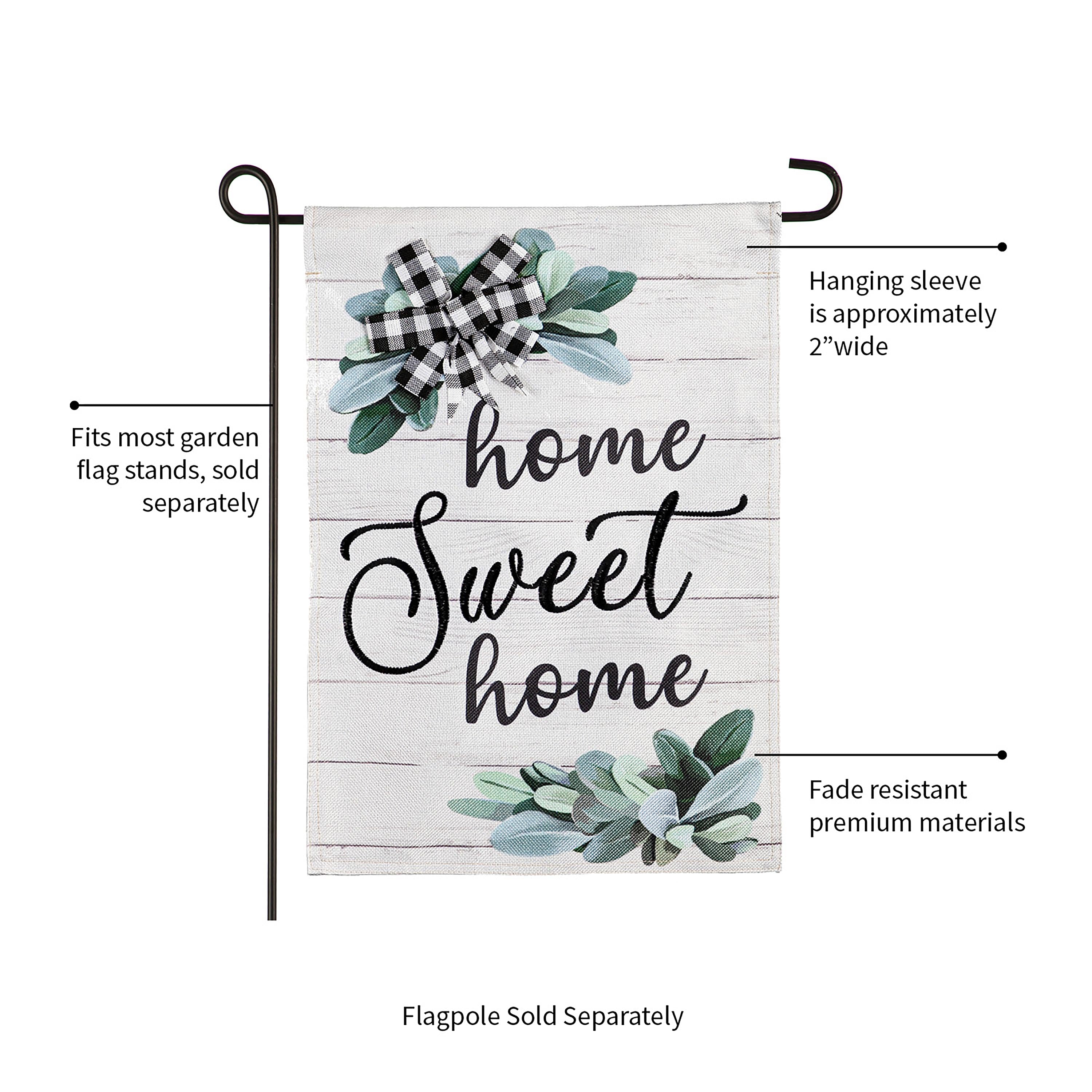Home Sweet Home Eucalyptus Garden Burlap Flag - Sports Collectibles, Sports Memorabilia, Sports Fan Shop, Sports Gifts