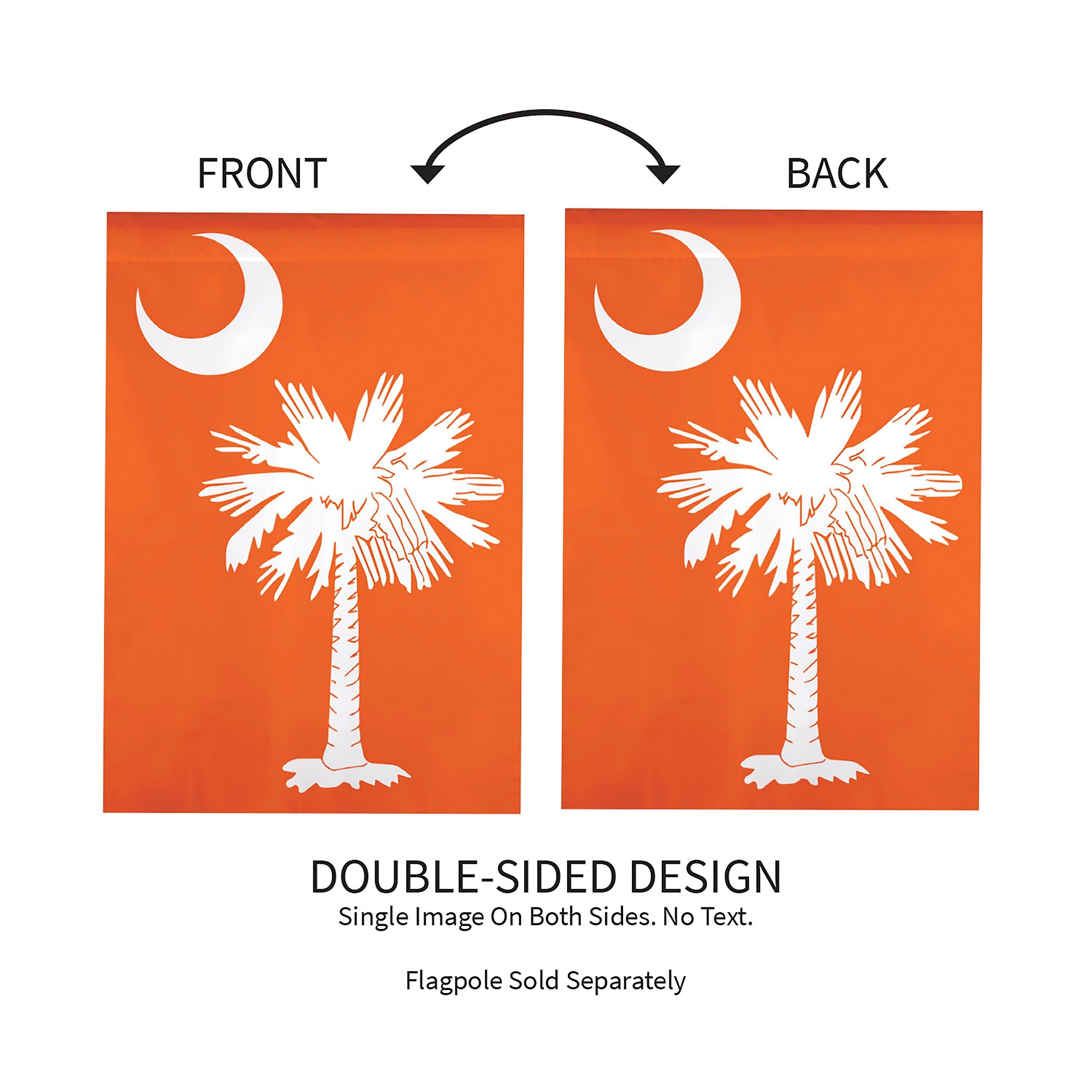 South Carolina Palmetto, Orange Garden Applique Flag - Sports Collectibles, Sports Memorabilia, Sports Fan Shop, Sports Gifts