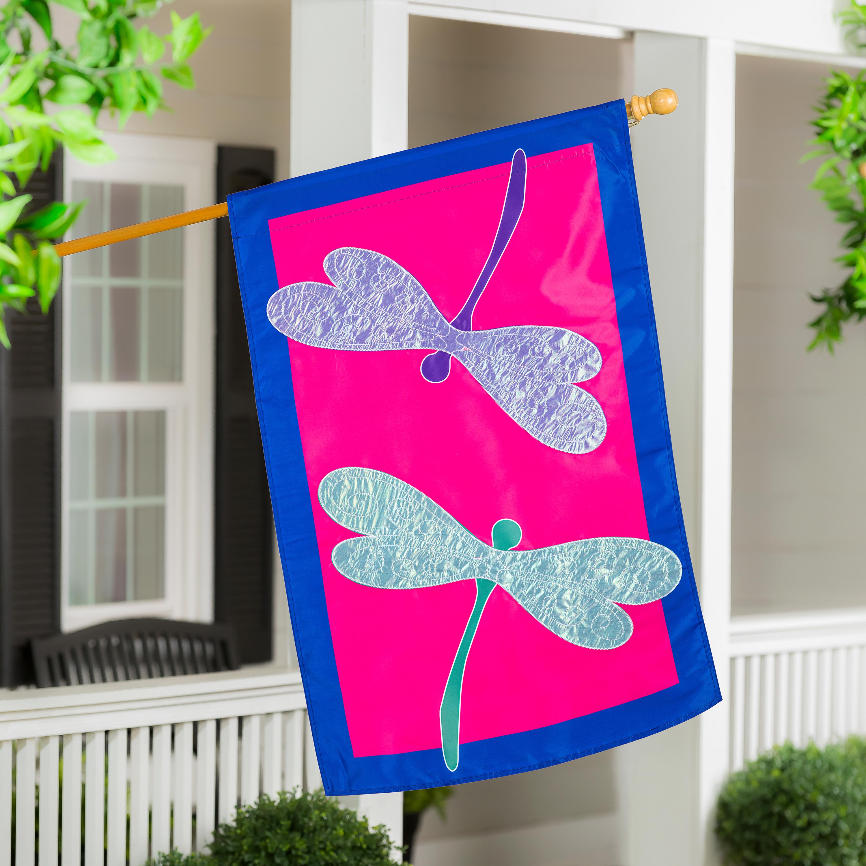 Navy Dragonfly Basic Applique House Flag - Sports Collectibles, Sports Memorabilia, Sports Fan Shop, Sports Gifts