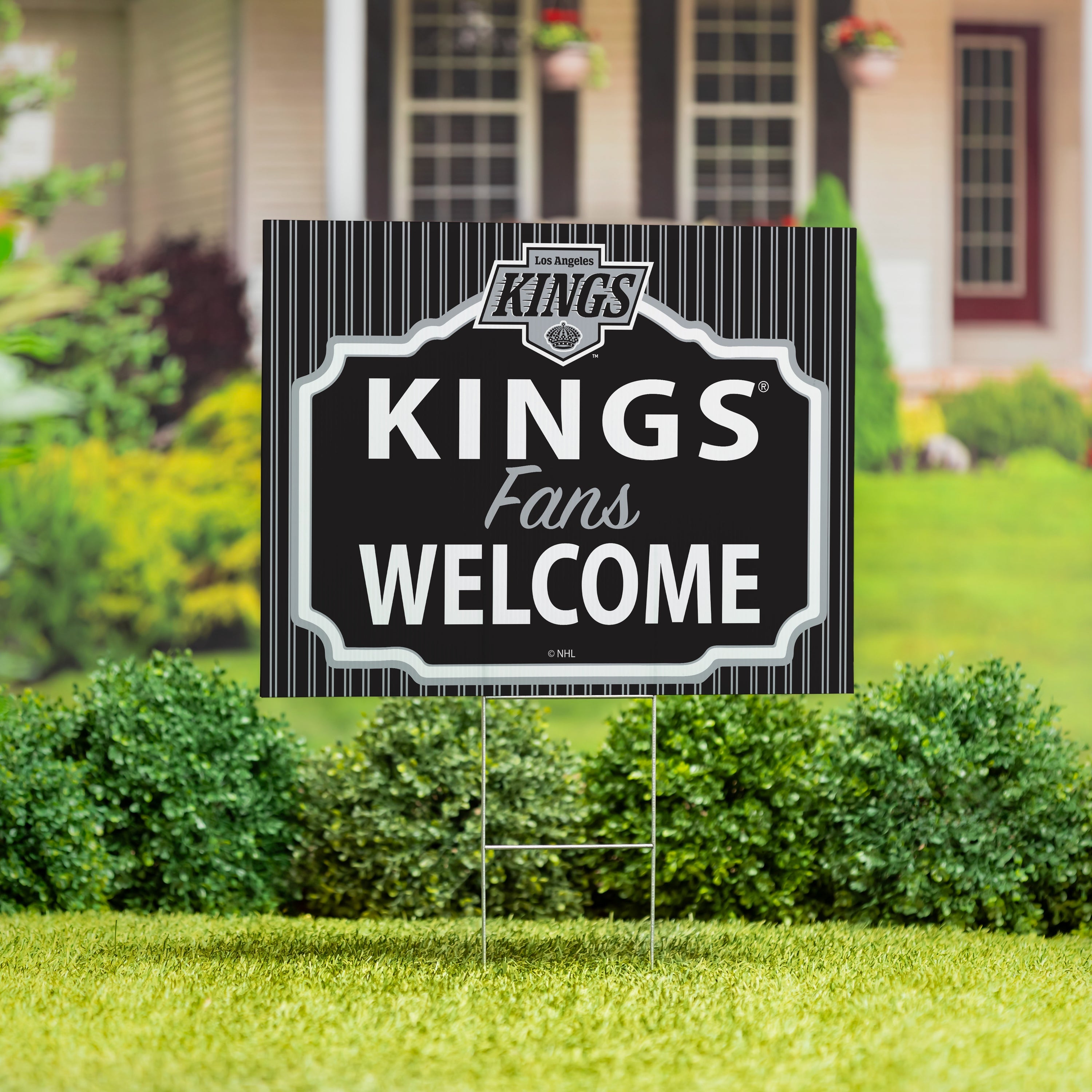 Los Angeles Kings Coroplast Yard Sign, "Fans Welcome" - Sports Collectibles, Sports Memorabilia, Sports Fan Shop, Sports Gifts
