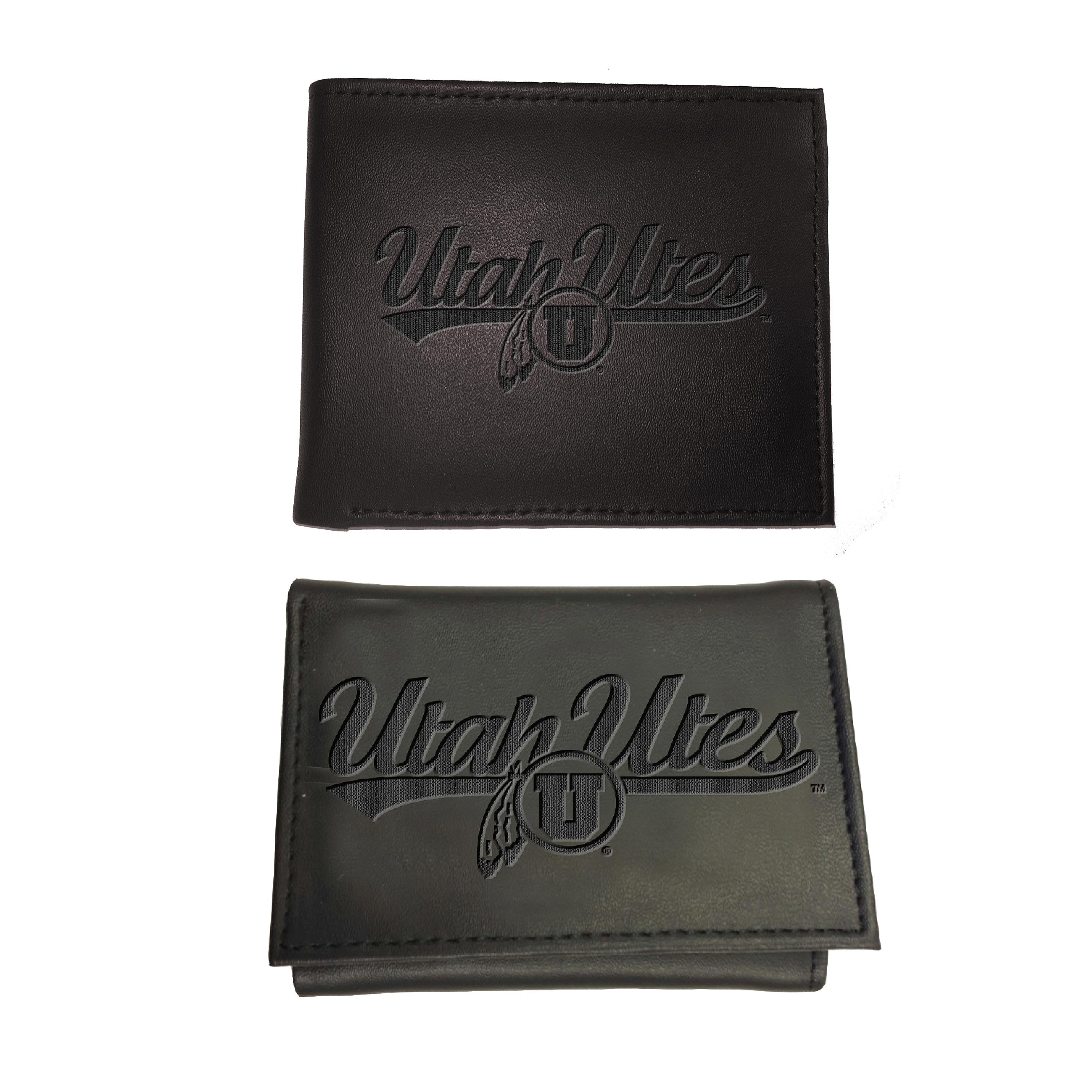 University of Utah, Bi-Fold and Tri-Fold Wallet Gift Set, Black - Sports Collectibles, Sports Memorabilia, Sports Fan Shop, Sports Gifts