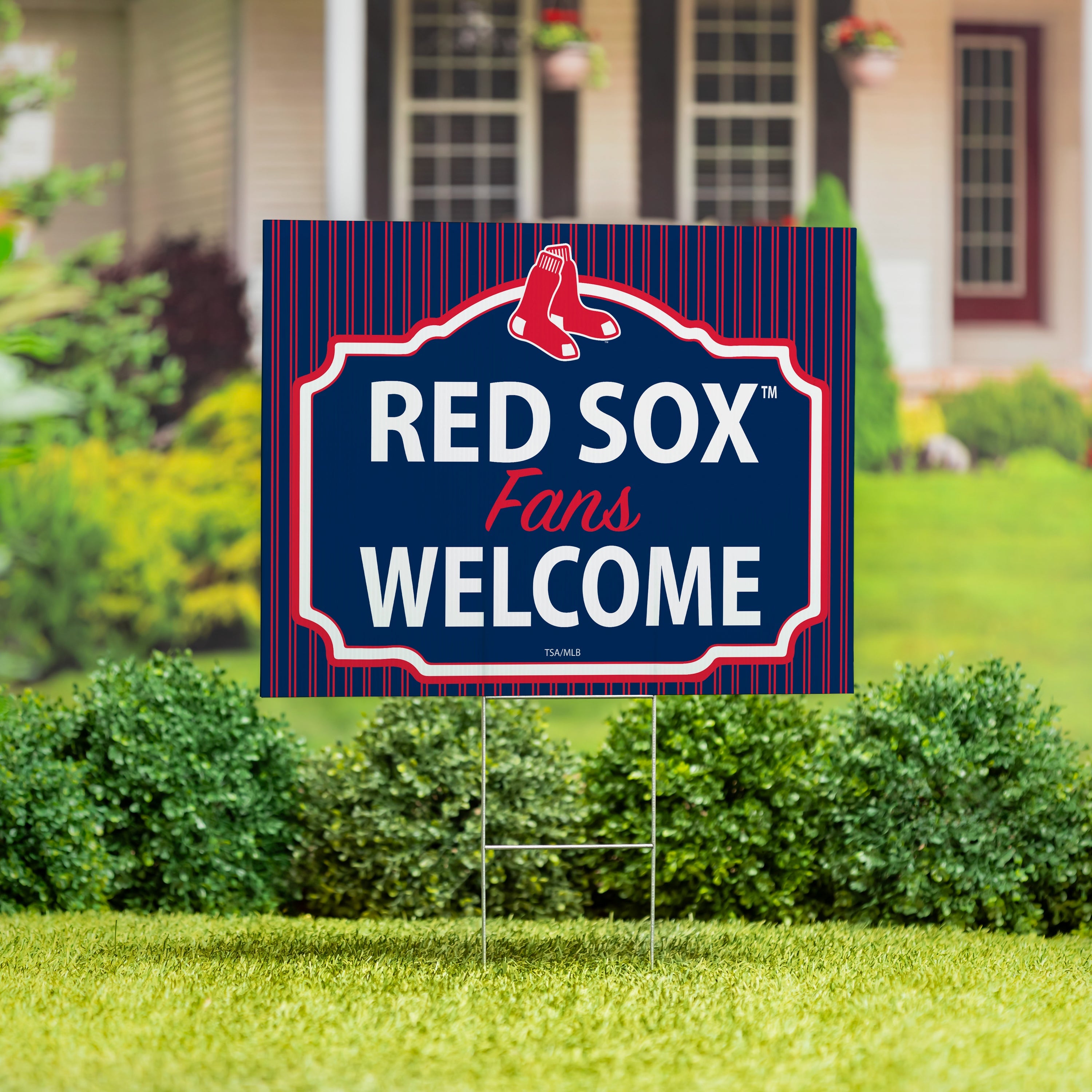 Boston Red Sox Coroplast Yard Sign, "Fans Welcome" - Sports Collectibles, Sports Memorabilia, Sports Fan Shop, Sports Gifts