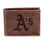 Oakland A's Bi-Fold Wallet Brown 100% Genuine Leather - Sports Gifts, Sports Memorabilia, Sports Collectibles, Fan Shop