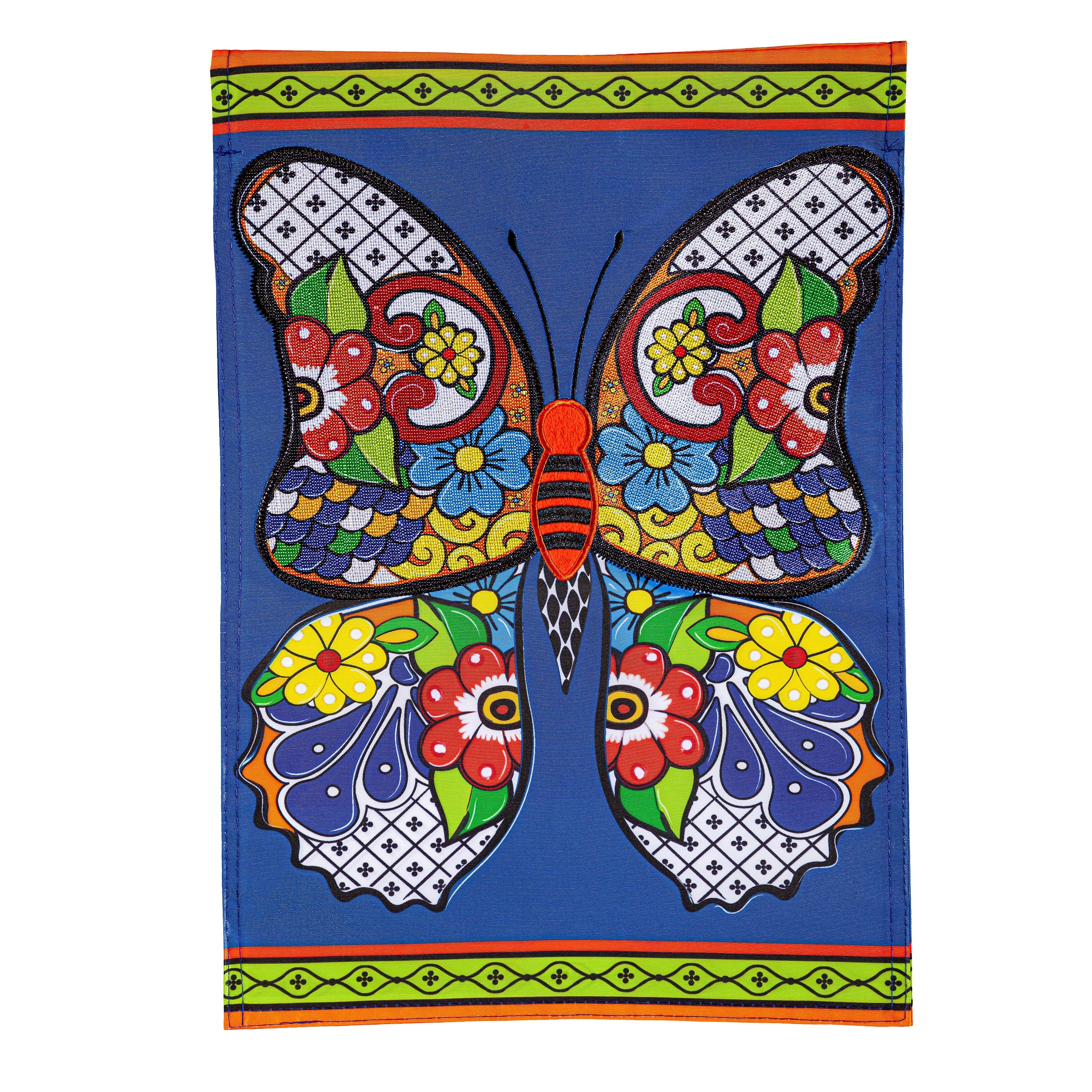 Talavera Butterfly Applique Garden Flag - Sports Collectibles, Sports Memorabilia, Sports Fan Shop, Sports Gifts