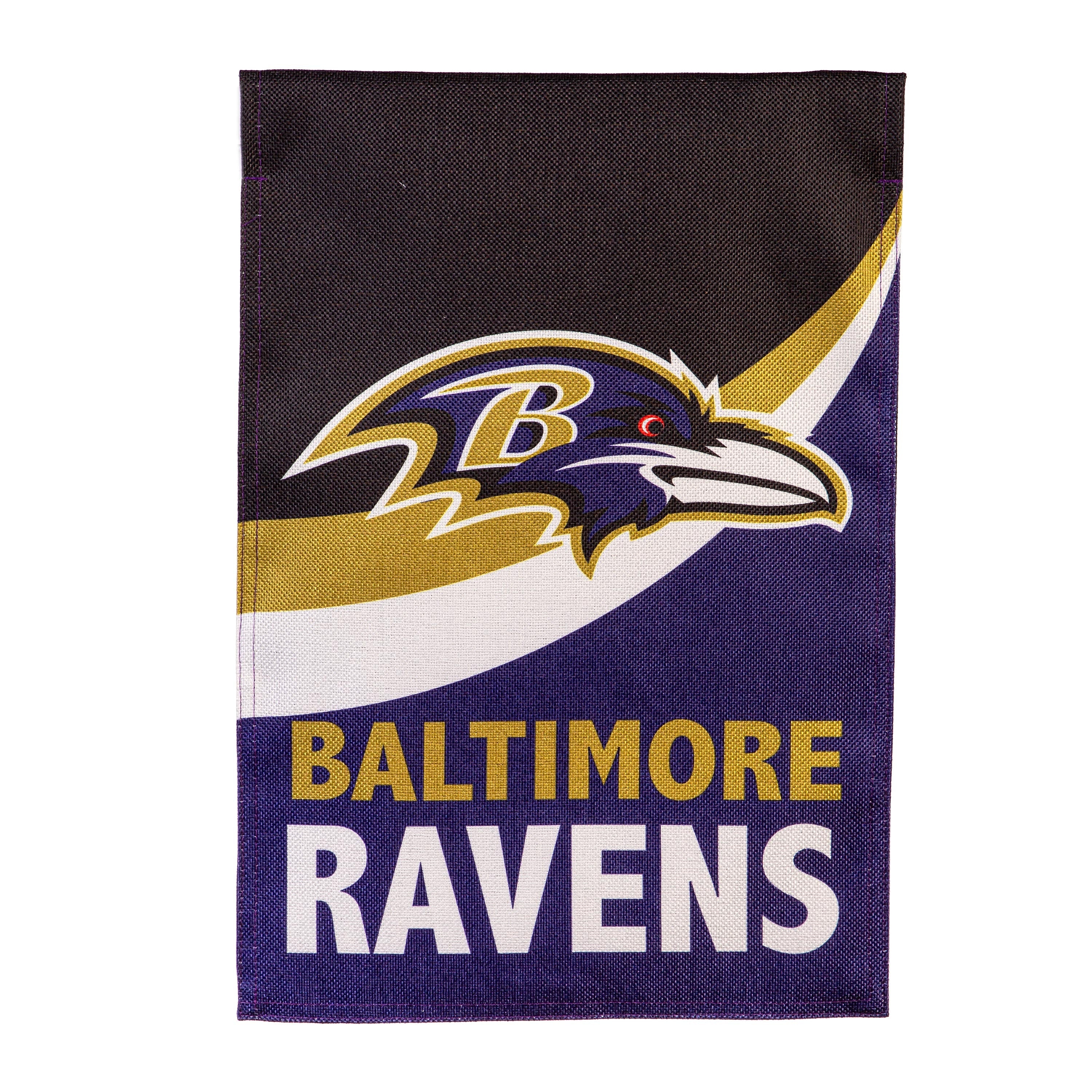 Baltimore Ravens Burlap Flag GDN Size - Sports Collectibles, Sports Memorabilia, Sports Fan Shop, Sports Gifts