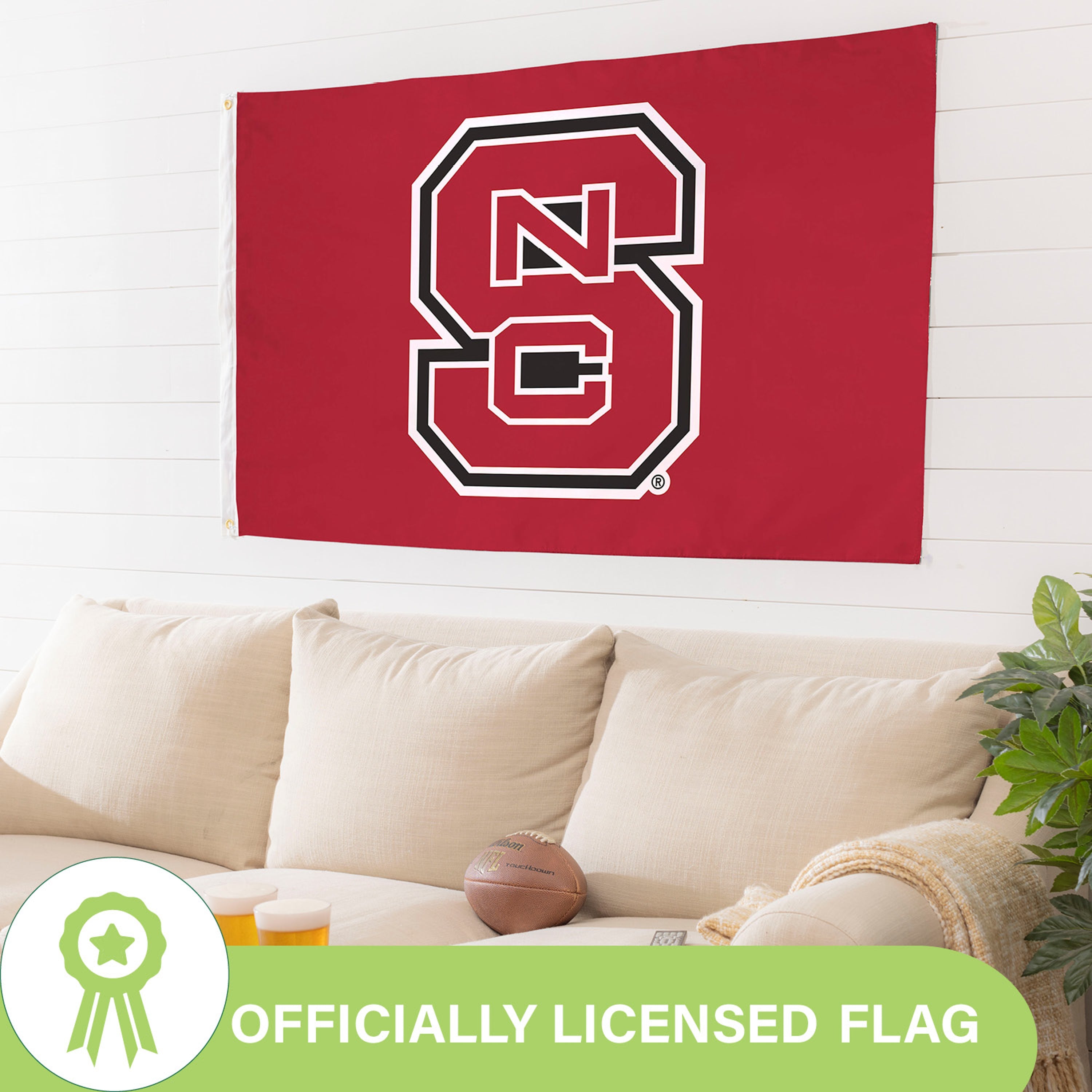 3'x5' Single Sided Flag w/ 2 Grommets, North Carolina State University - Sports Gifts, Sports Memorabilia, Sports Collectibles, Fan Shop