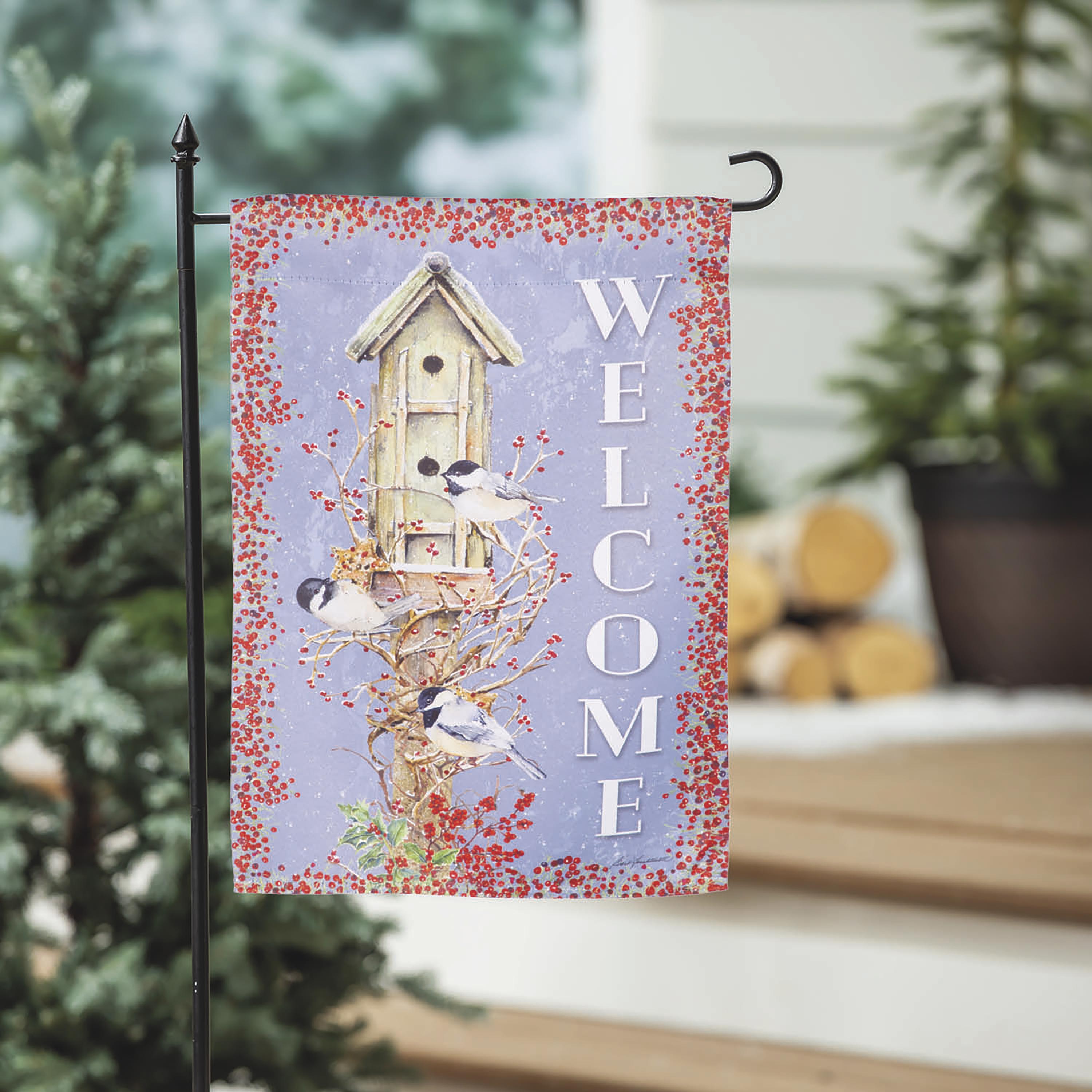 Chickadee Dee Dee's Suede Garden Flag - Sports Collectibles, Sports Memorabilia, Sports Fan Shop, Sports Gifts