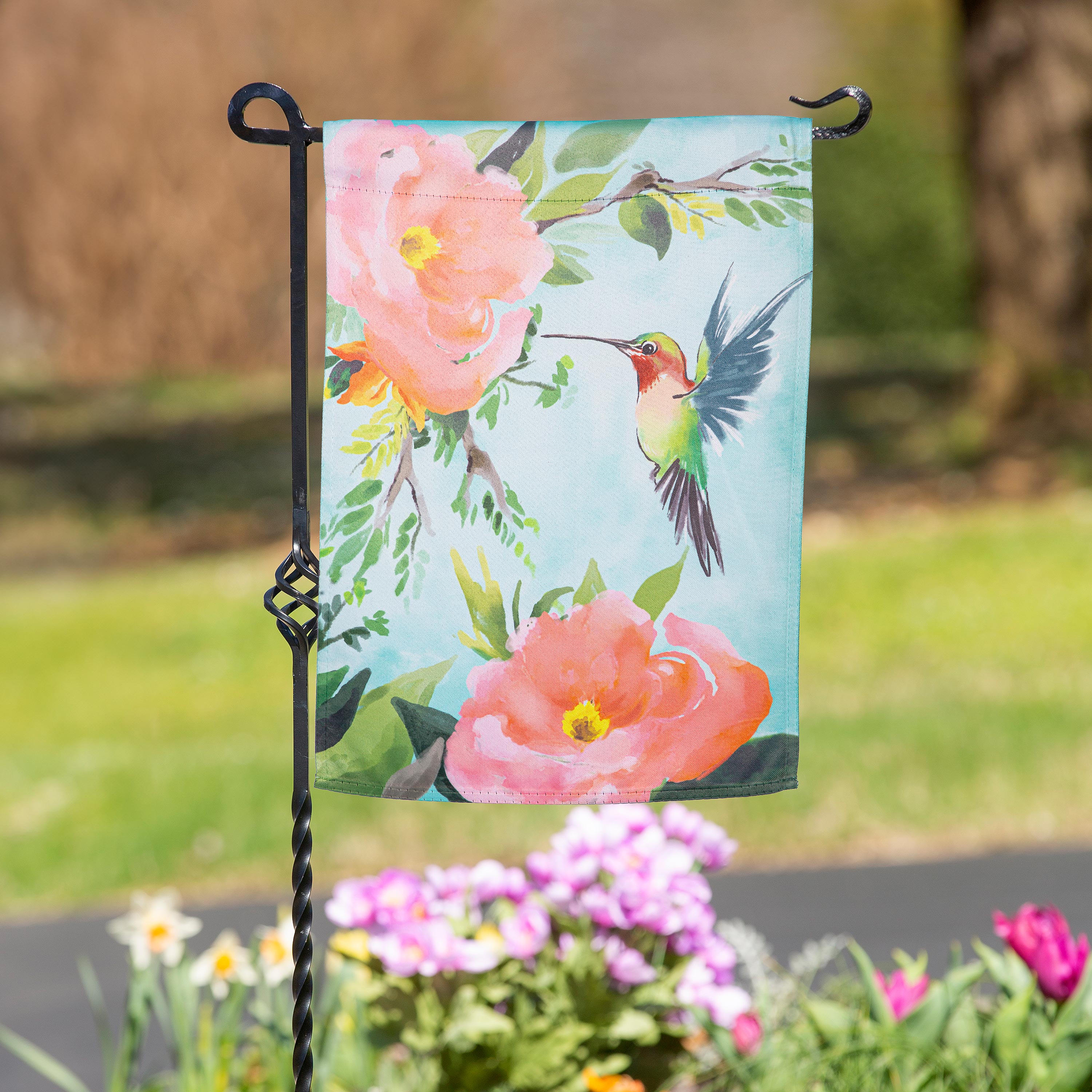 Hummingbird Suede Garden Flag - Sports Collectibles, Sports Memorabilia, Sports Fan Shop, Sports Gifts