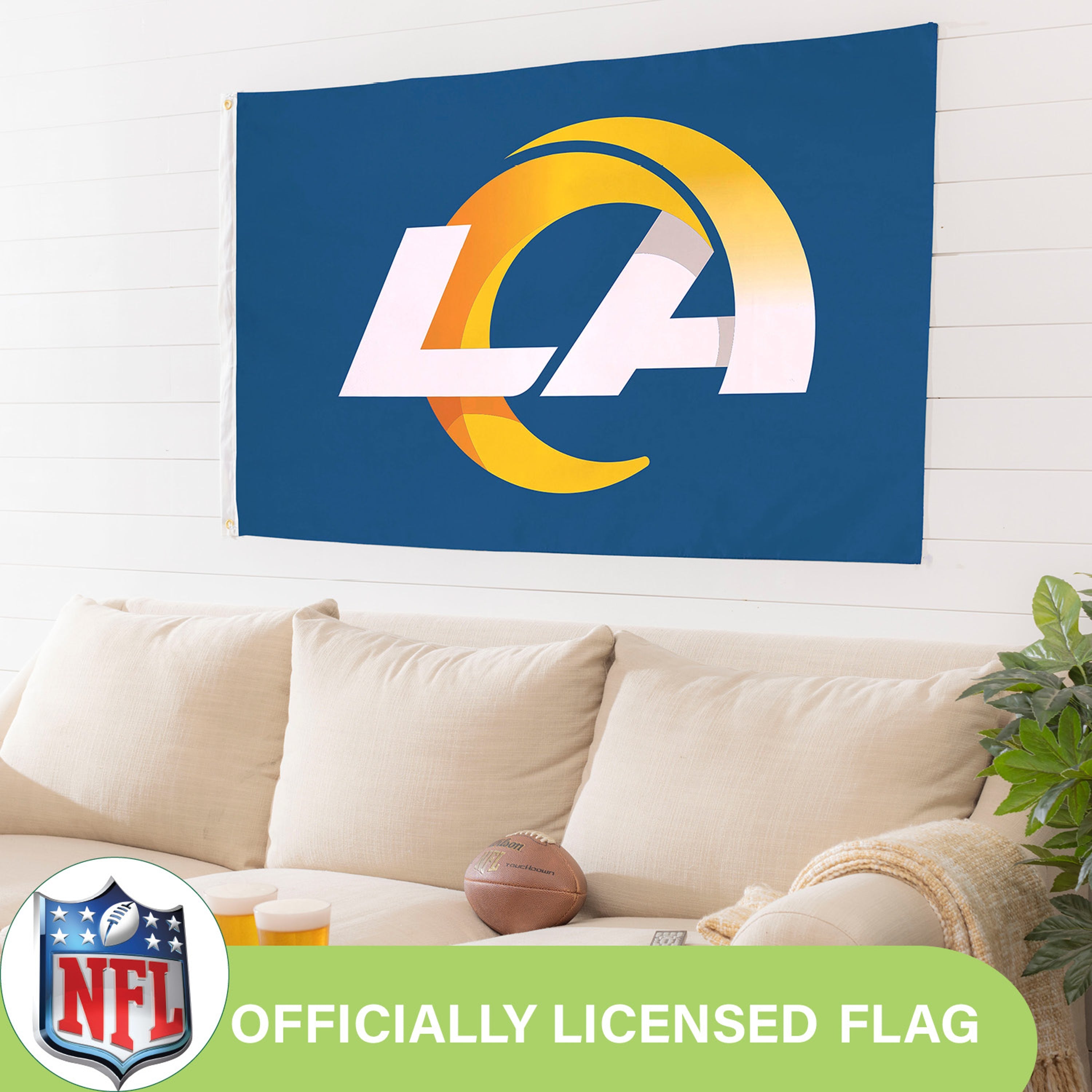 3'x5' Single Sided Flag w/ 2 Grommets, Los Angeles Rams - Sports Gifts, Sports Memorabilia, Sports Collectibles, Fan Shop
