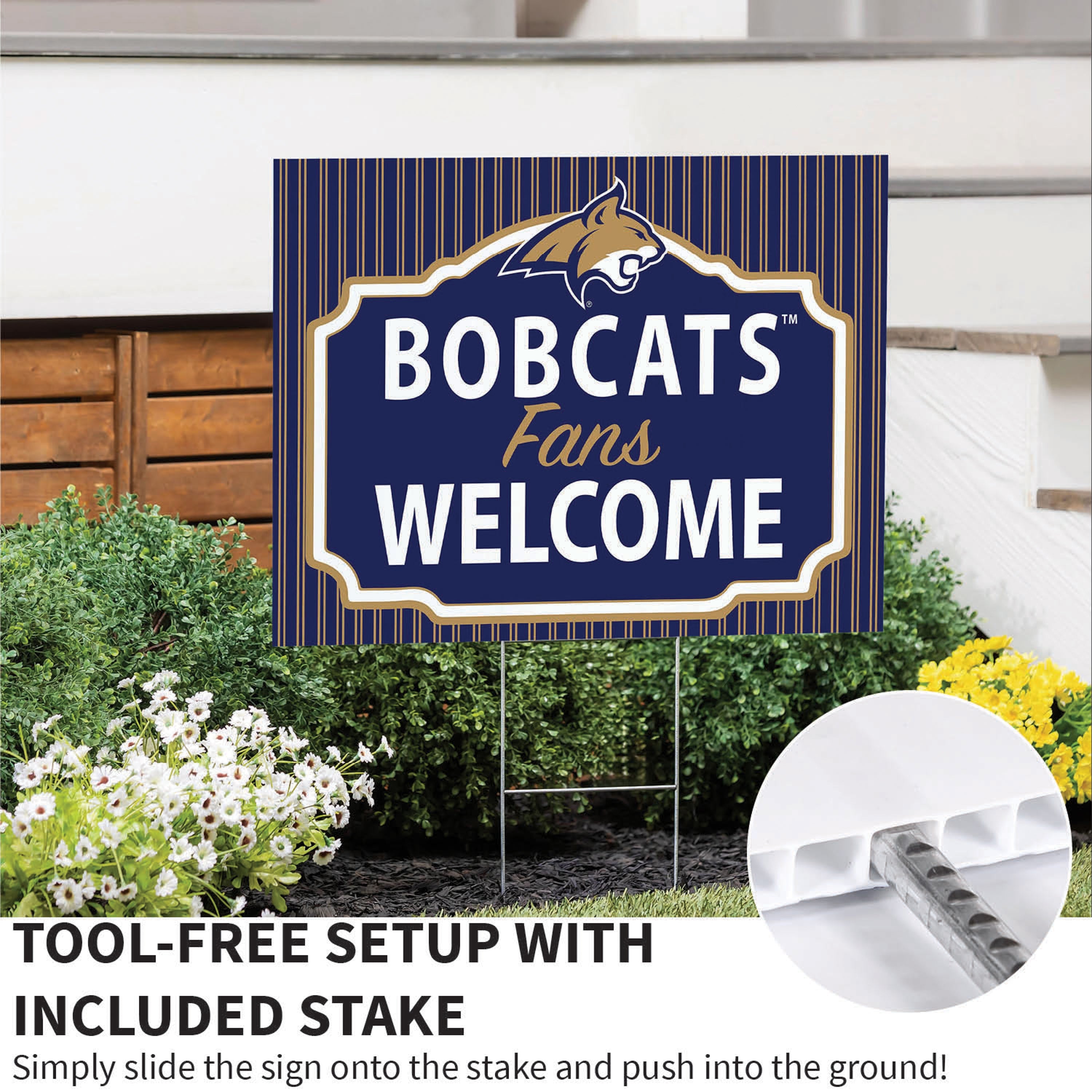 Montana State University Coroplast Yard Sign, "Fans Welcome" - Sports Collectibles, Sports Memorabilia, Sports Fan Shop, Sports Gifts