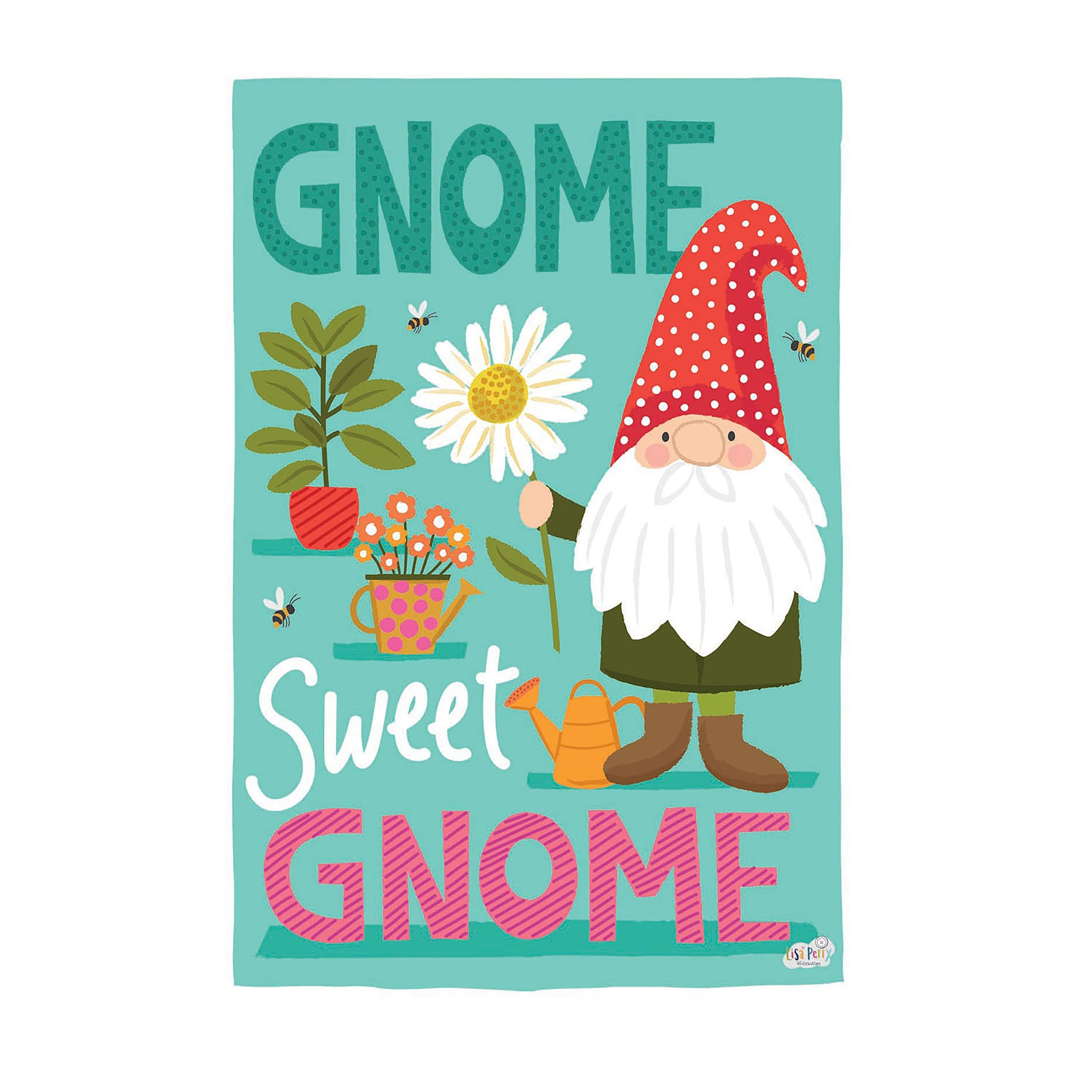 Gnome Sweet Gnome Garden Textured Suede Flag - Sports Collectibles, Sports Memorabilia, Sports Fan Shop, Sports Gifts