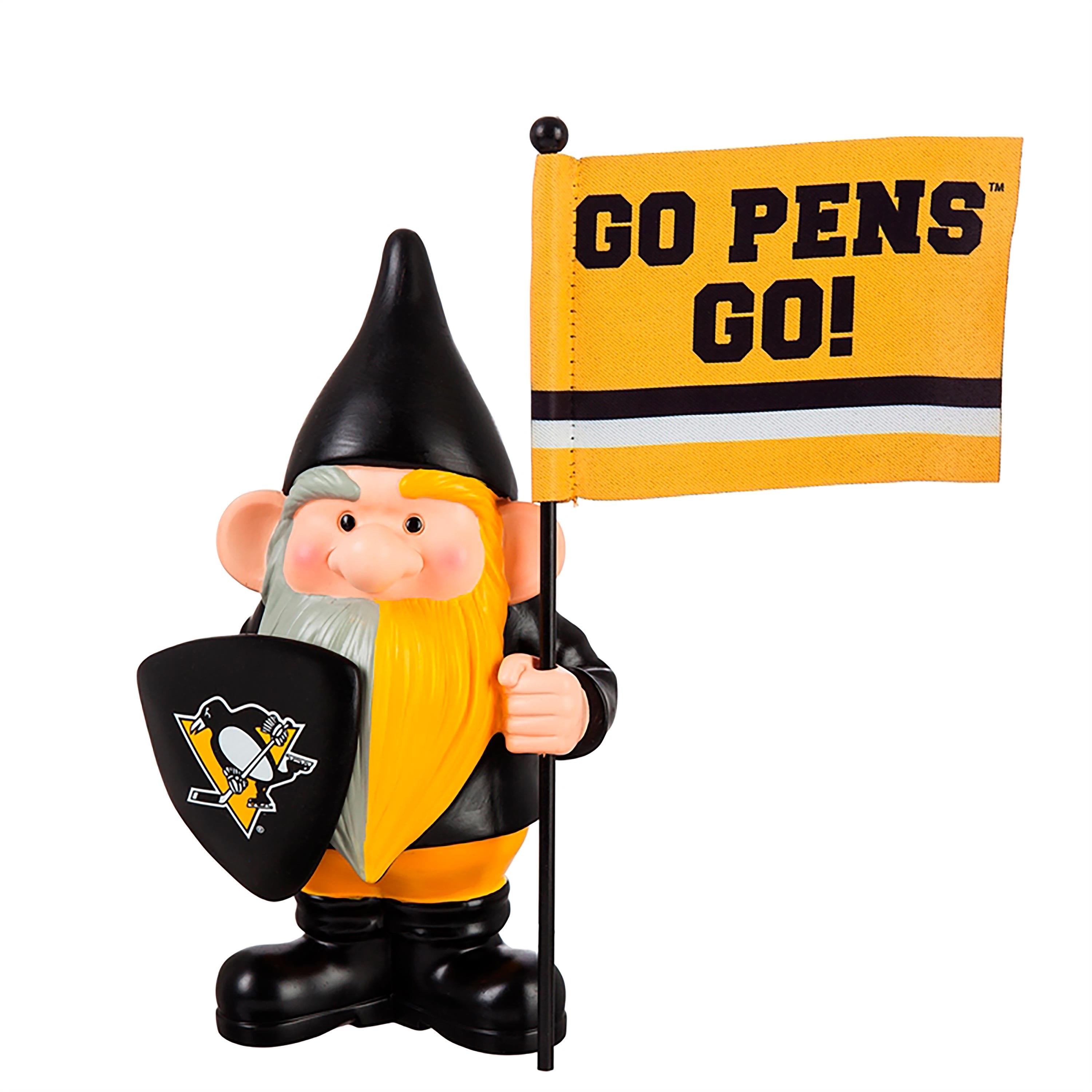 Pittsburgh Penguins, Flag Holder Gnome - Sports Collectibles, Sports Memorabilia, Sports Fan Shop, Sports Gifts