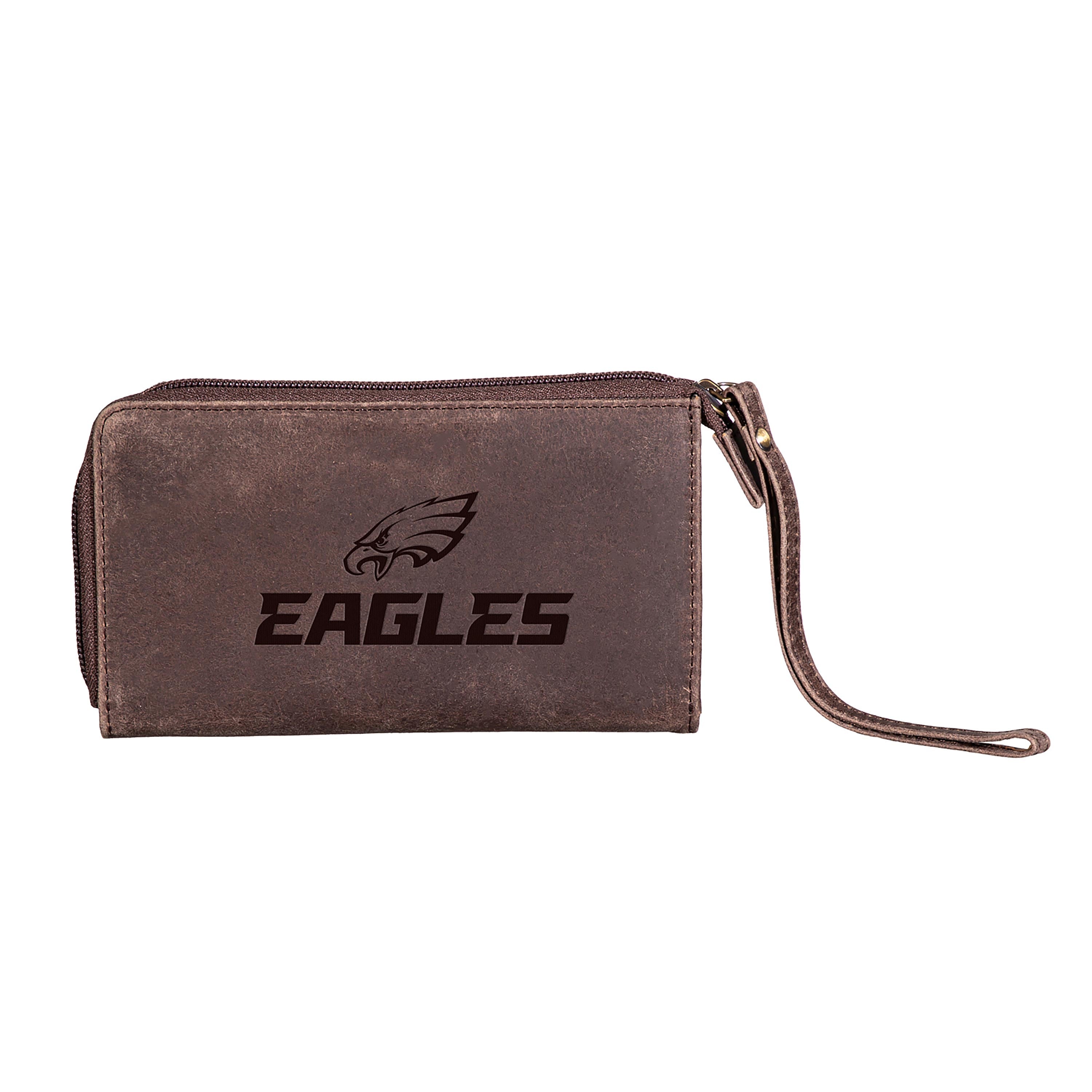 Wristlet Wallet, Brown, Philadelphia Eagles - Sports Collectibles, Sports Memorabilia, Sports Fan Shop, Sports Gifts